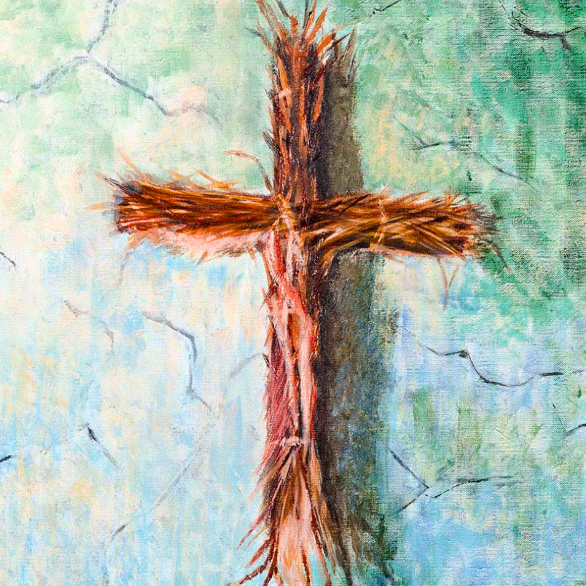 Rooted Cross Psalms 91 Canvas Print – A3 Spiritual Wall Art