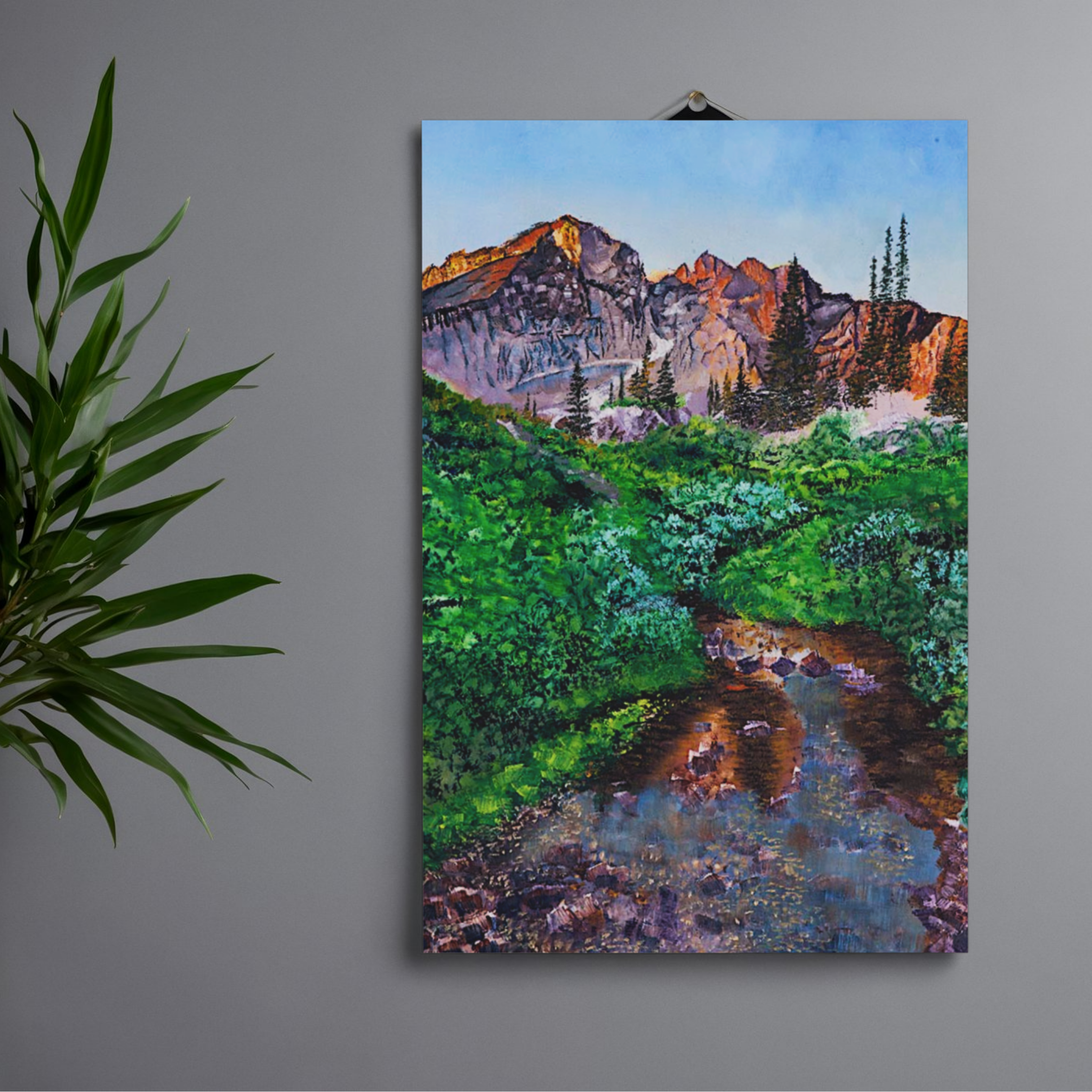 Mountain Stream Canvas Print – A3 Scenic Landscape Wall Art
