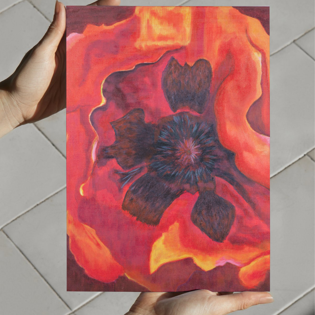 Bold Bloom Canvas Print – A3 Vibrant Floral Wall Art