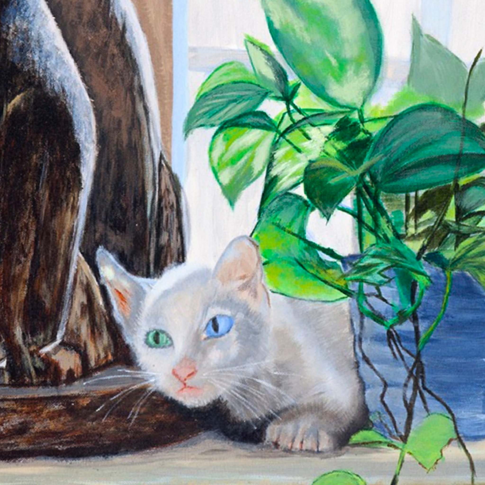 White Cat with Heterochromatic Eyes Mug – Unique Cat Ceramic Coffee Mug