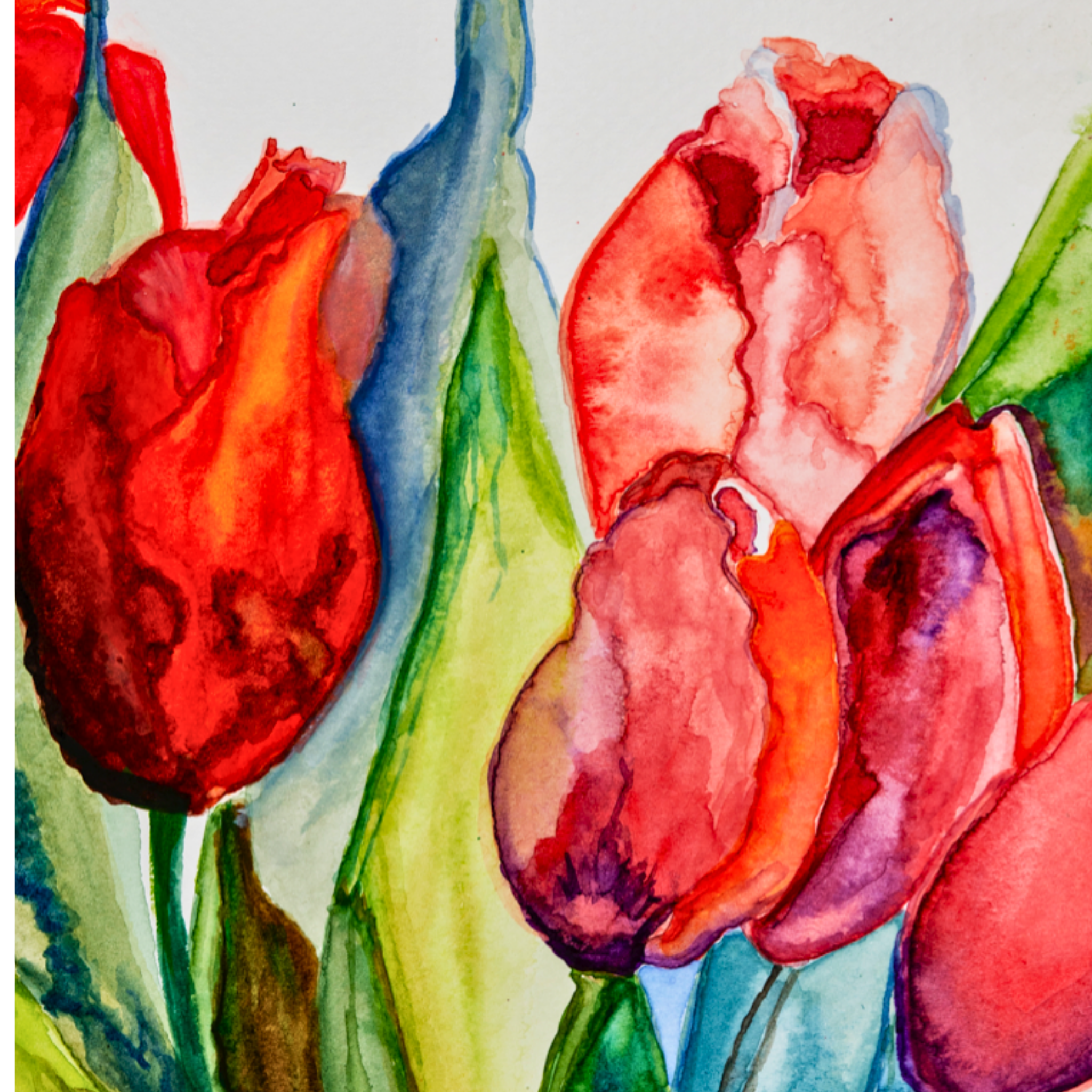 Watercolor Tulips Mug – Elegant Floral Ceramic Coffee Mug
