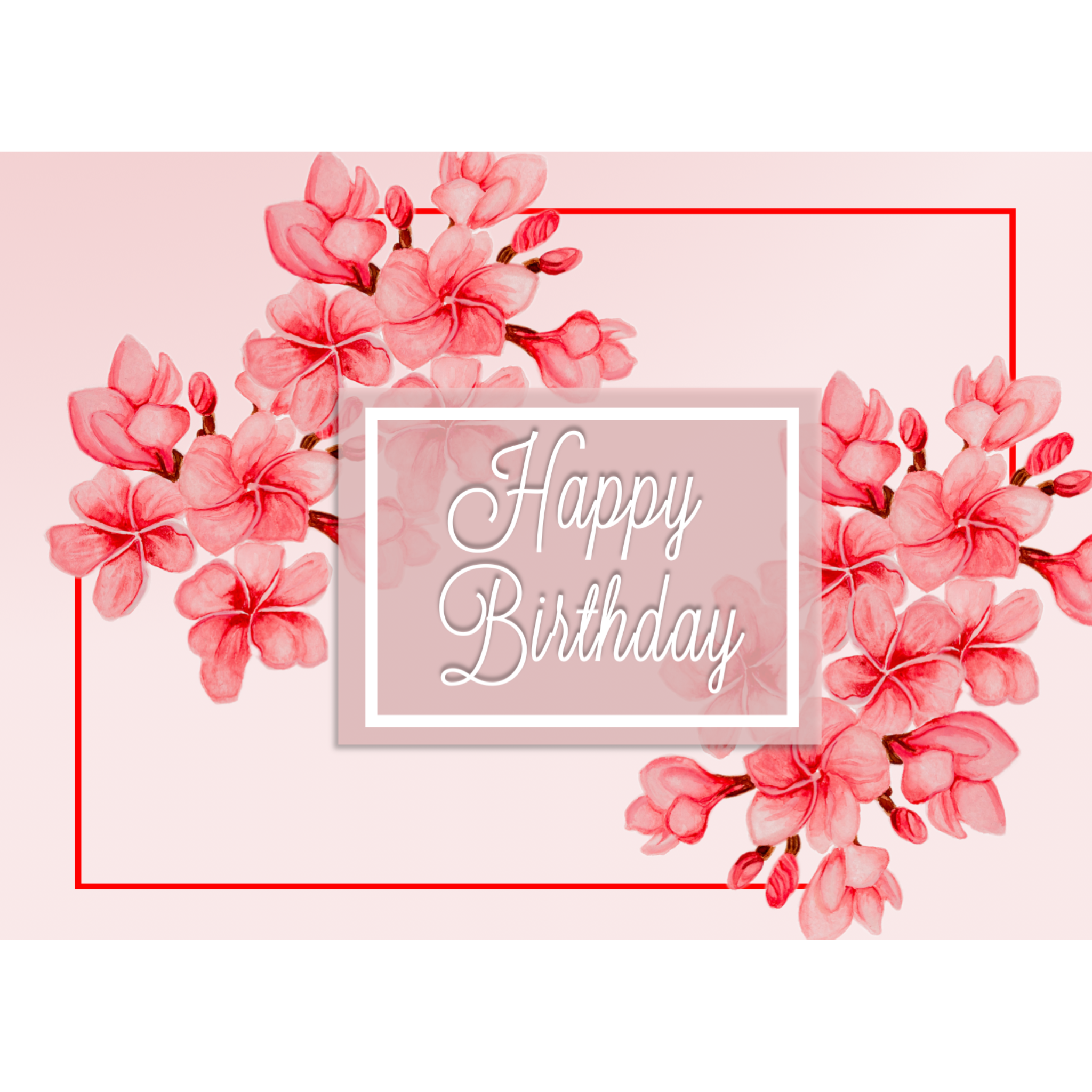 Plumeria Bloom Birthday Card – Floral Design