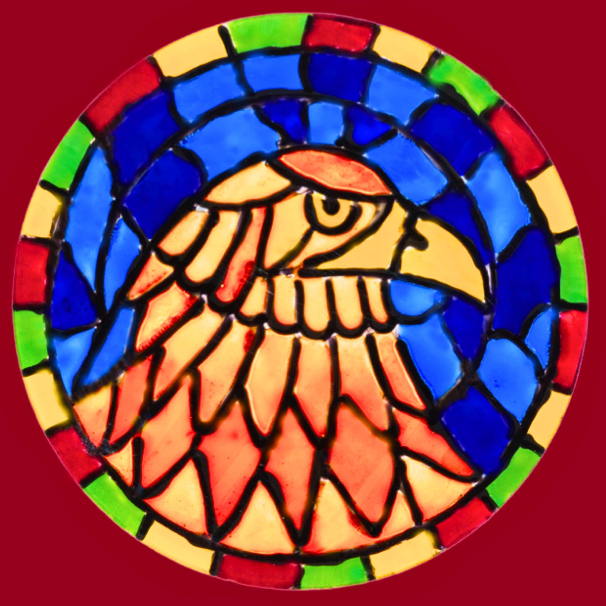 Stained Glass Eagle Portrait Mug – Bold Wildlife Mosaic Ceramic Coffee Mug