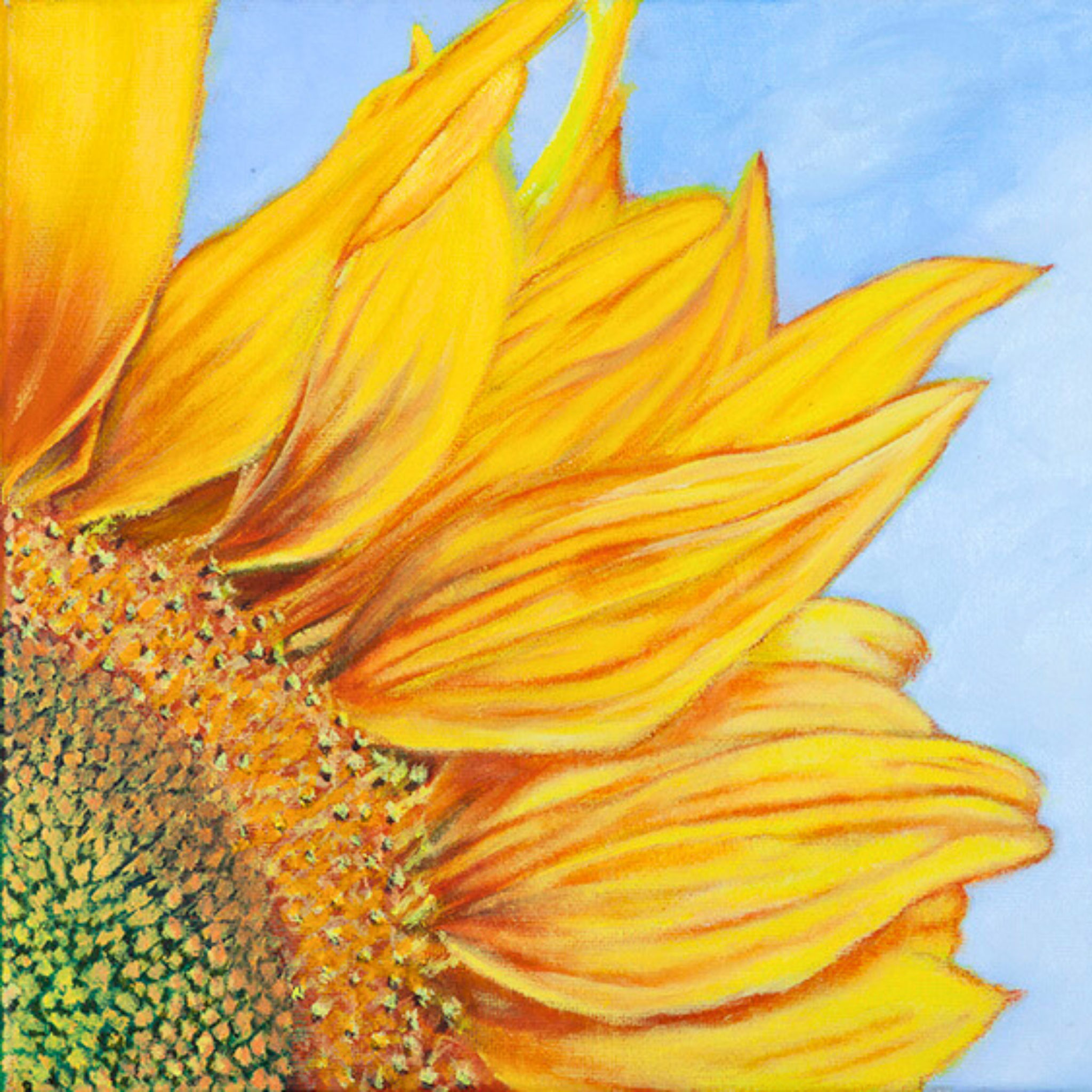 Sunflower Sky Canvas Print – A3 Soft Yellow Floral Wall Art