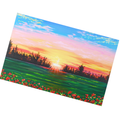 Sunset Field Landscape Card – Acrylic Painting Design