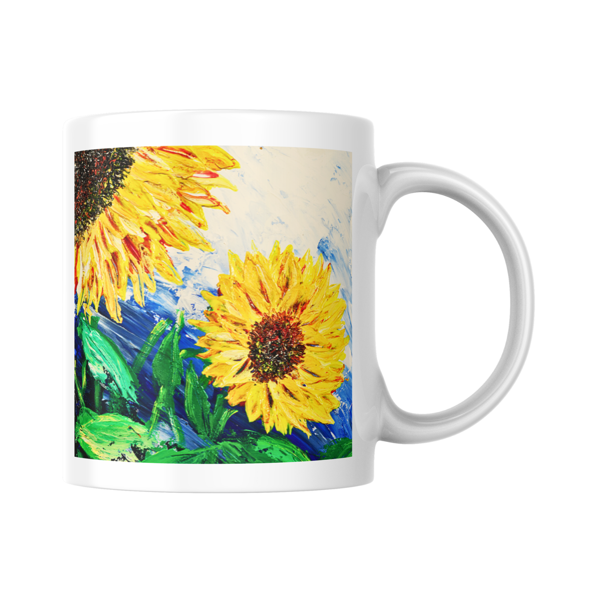 Sunlit Bloom Mug – Two Sunflowers Ceramic Coffee Mug