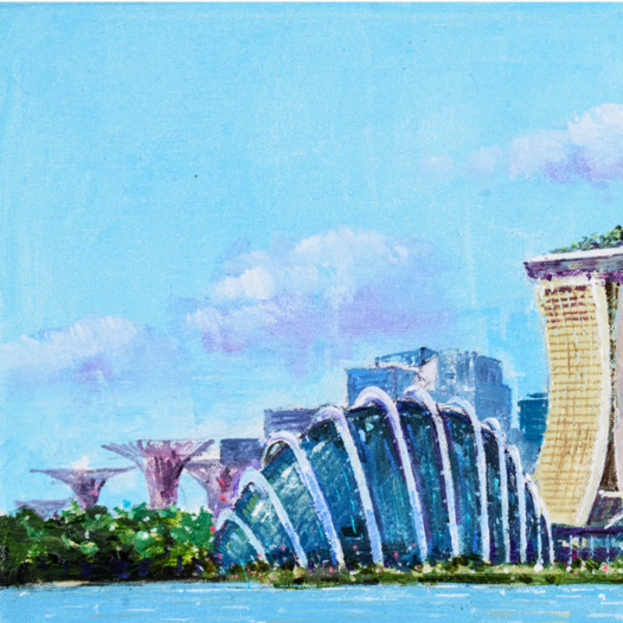 Marina Bay Sands & Gardens Canvas Print – A3 Singapore Landmark Wall Art