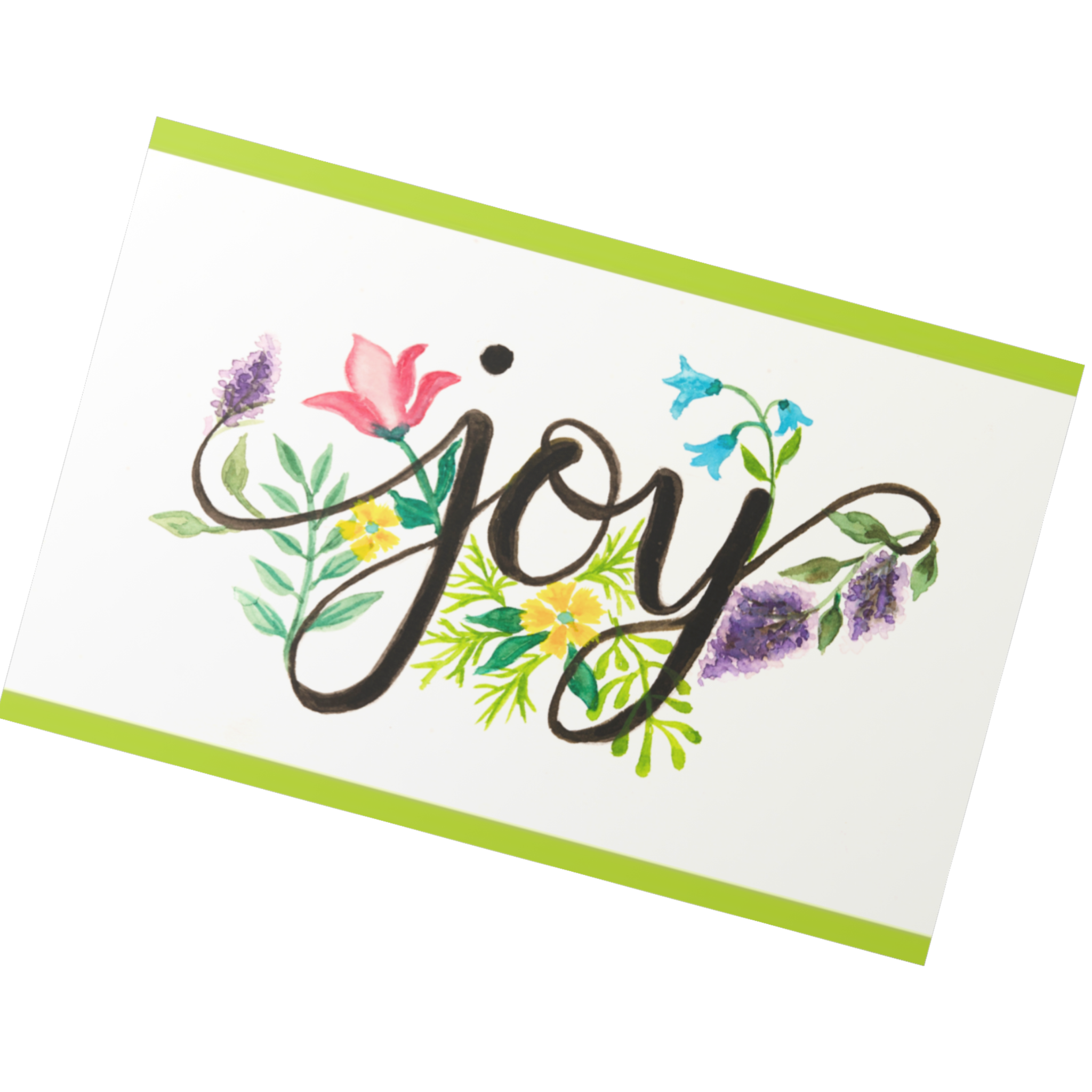 Joy Floral Card – Watercolor Illustration Design