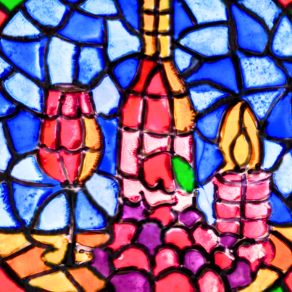 Stained Glass Wine & Candlelight Mug – Elegant Mosaic Ceramic Coffee Mug