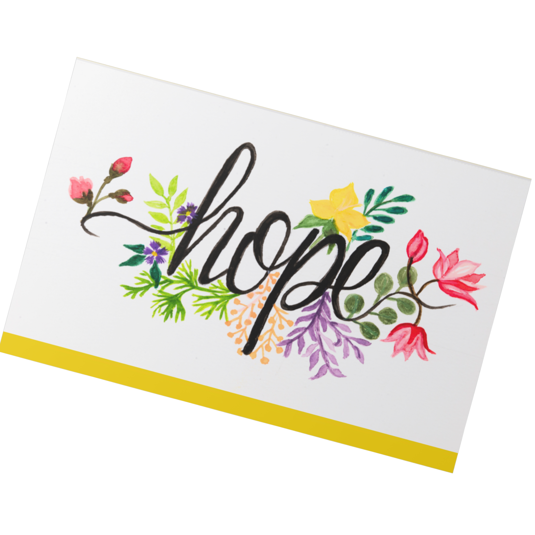 Hope Floral Card – Watercolor Illustration Design