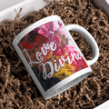 Love Is Divine Mug – Ceramic Mug with Abstract Art & Spiritual Message