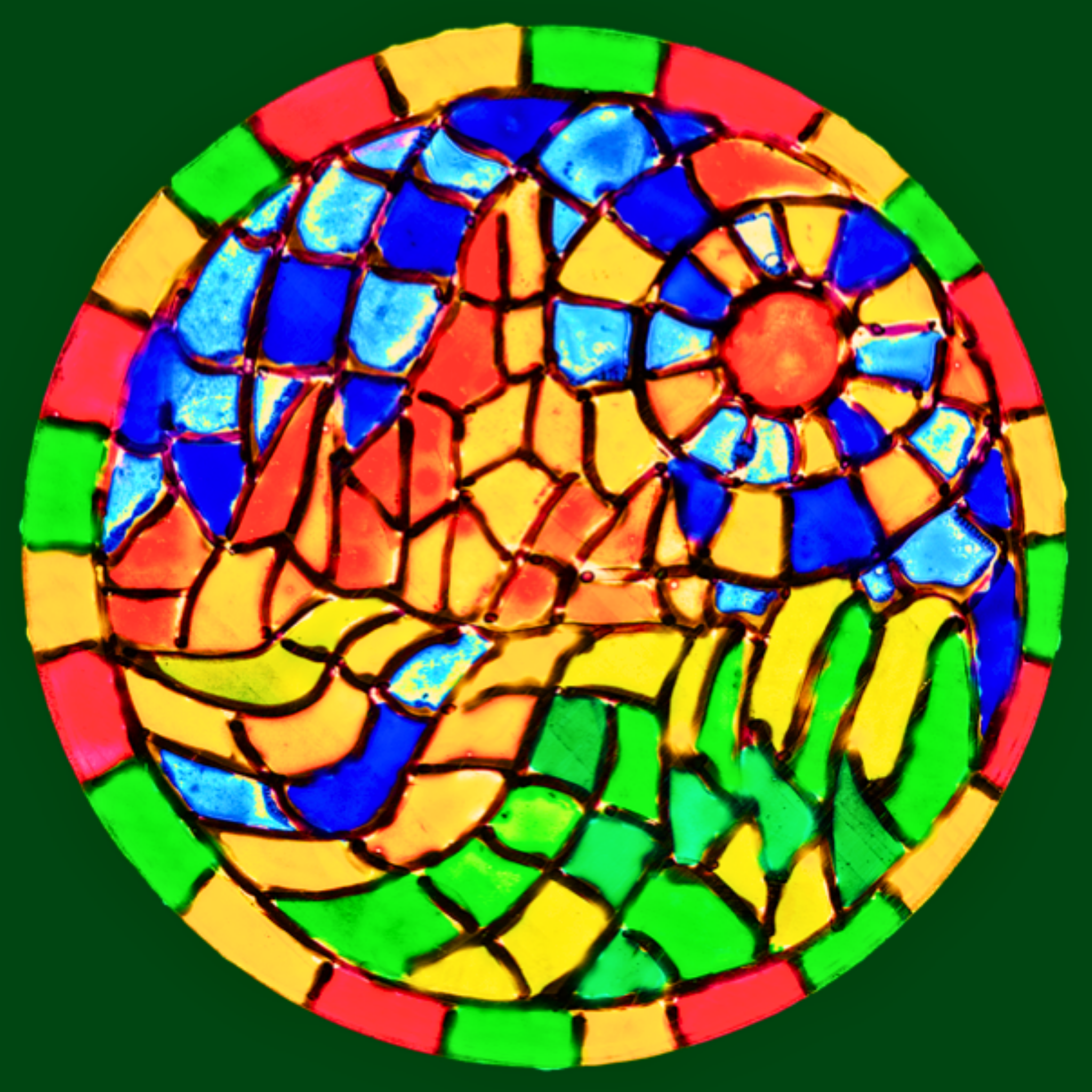Stained Glass Mountain Landscape Mug – Scenic Mosaic Ceramic Coffee Mug