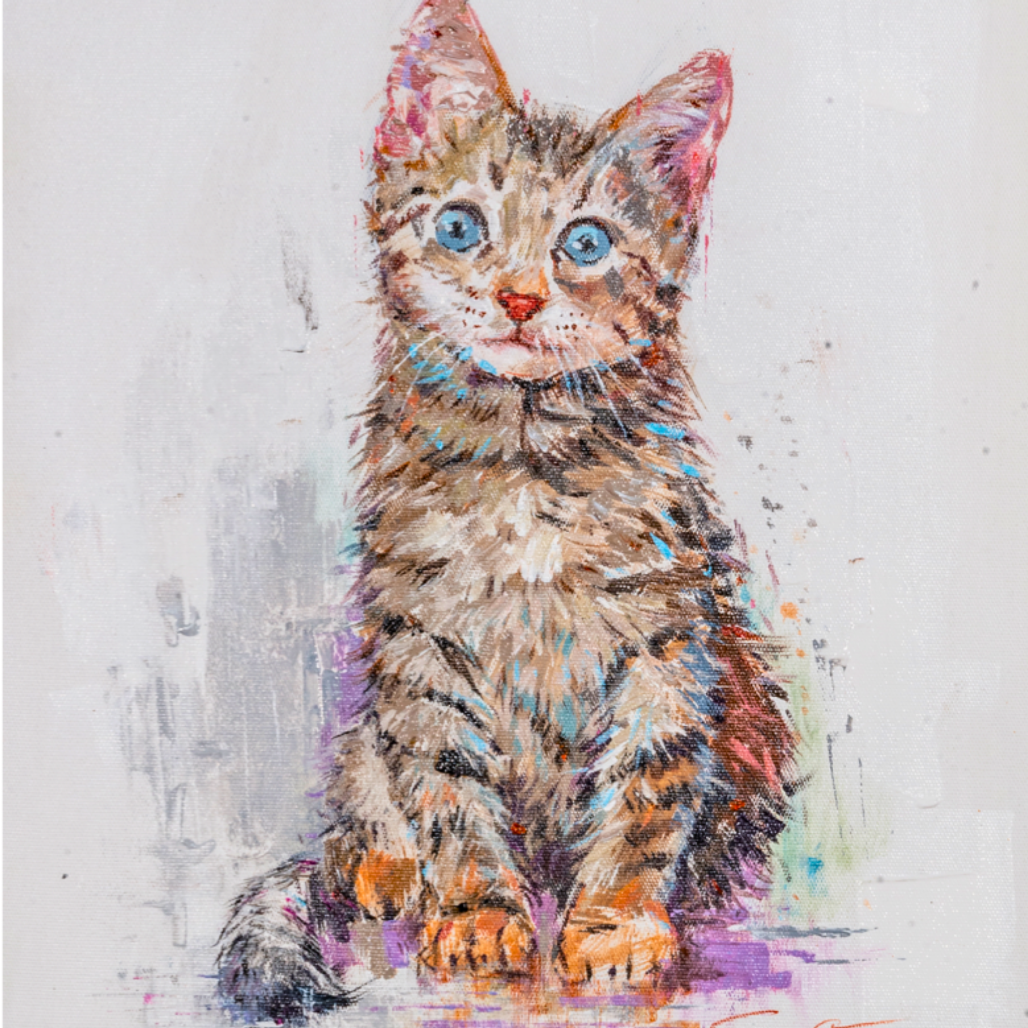 Blue-Eyed Tabby Kitten Mug – Adorable Cat Ceramic Coffee Mug