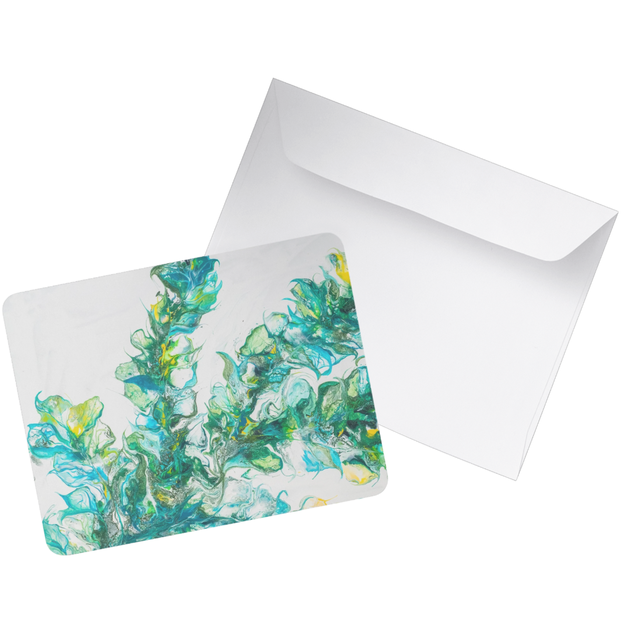 Whispers of Motion – Blank Greeting Card with Craft Envelope & Organic Abstract Artwork