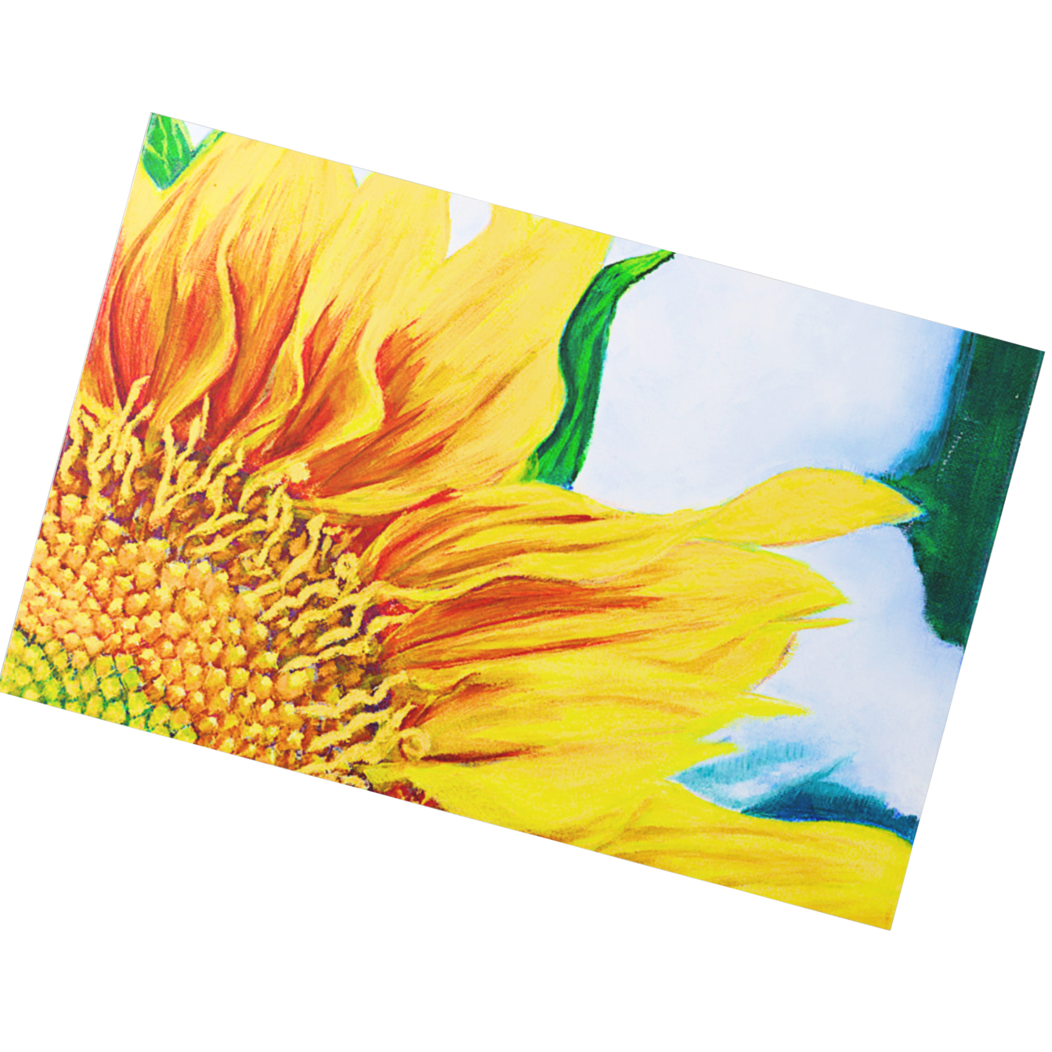 Radiant Sunflower Floral Card – Acrylic Painting Design