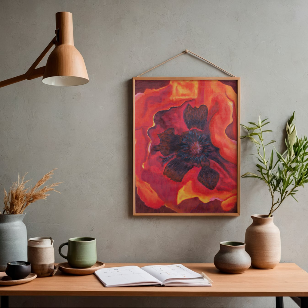 Bold Bloom Canvas Print – A3 Vibrant Floral Wall Art
