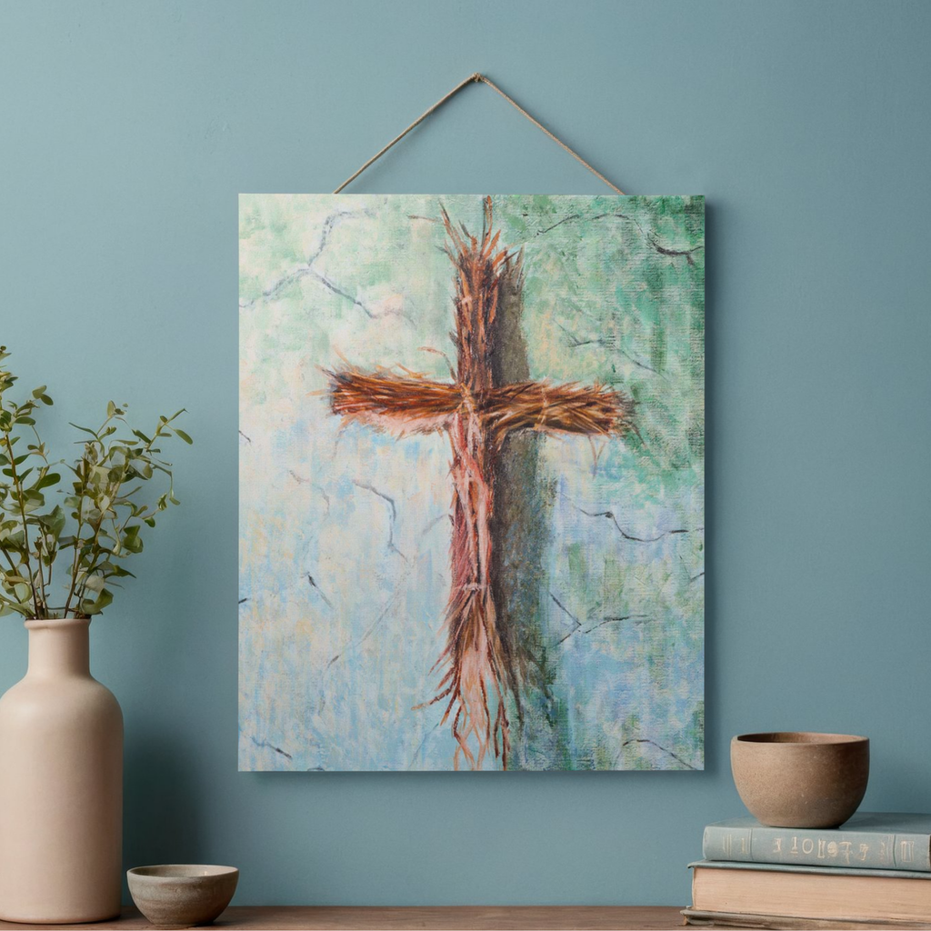 Rooted Cross Psalms 91 Canvas Print – A3 Spiritual Wall Art