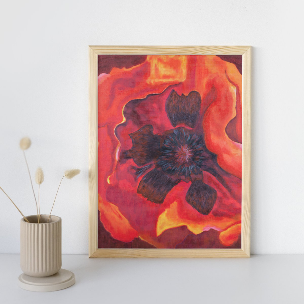 Bold Bloom Canvas Print – A3 Vibrant Floral Wall Art