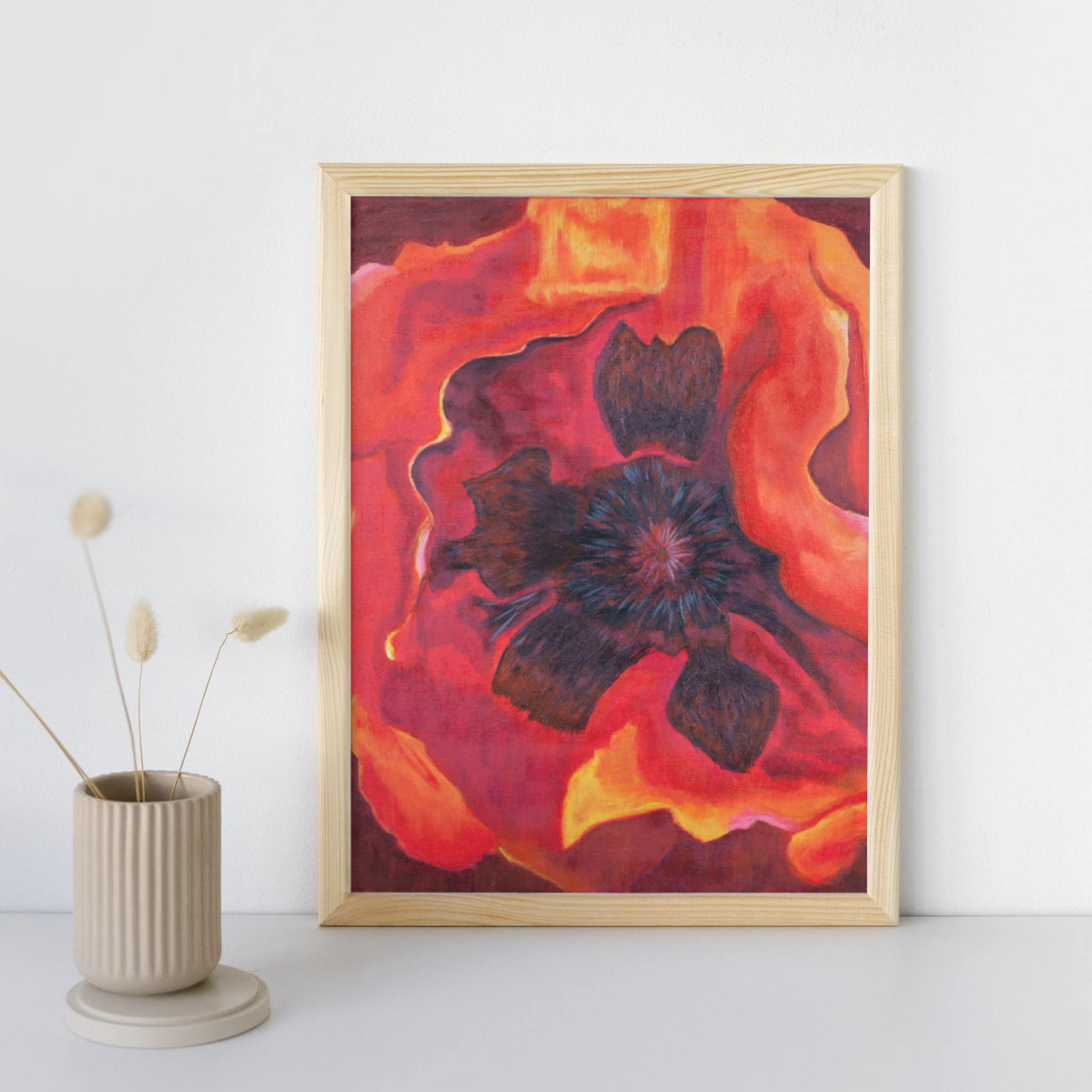 Bold Bloom Canvas Print – A3 Vibrant Floral Wall Art