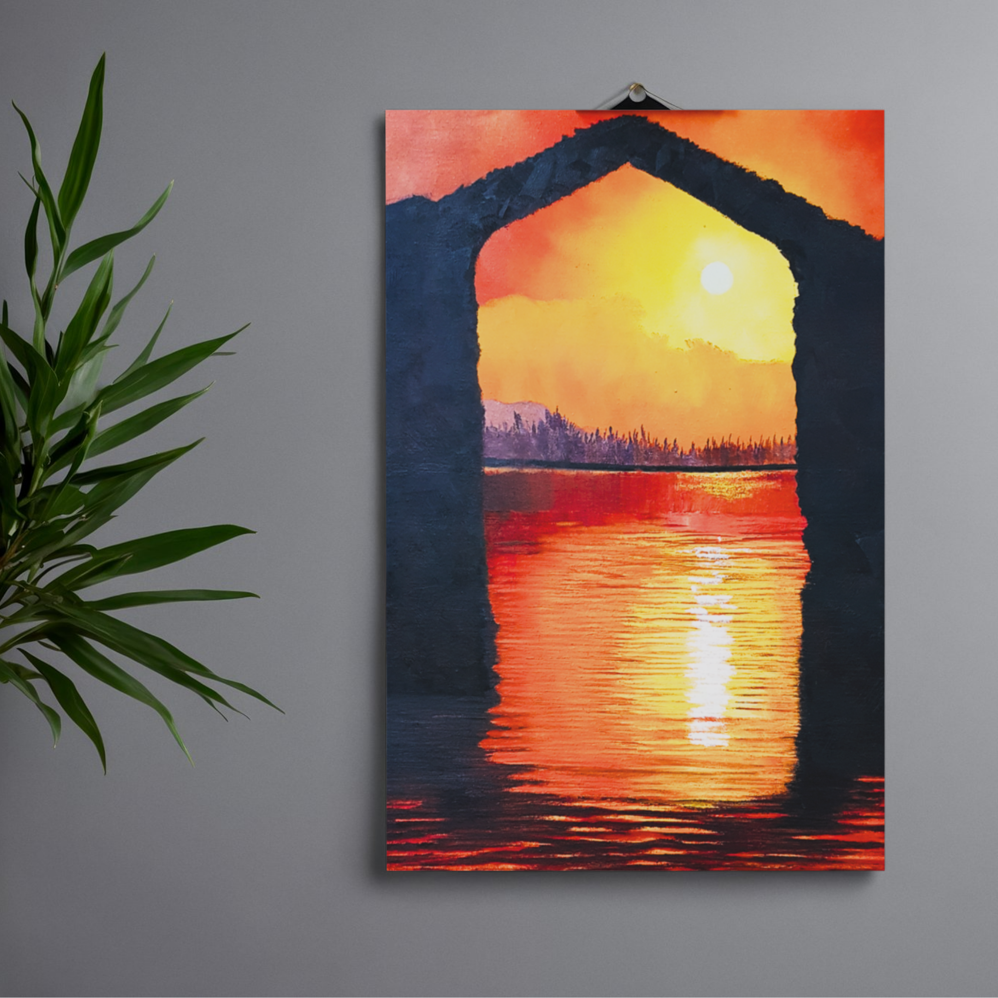 Sunset Arch Canvas Print – A3 Dramatic Coastal Landscape Wall Art