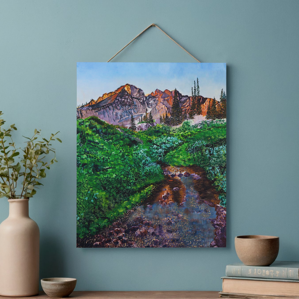 Mountain Stream Canvas Print – A3 Scenic Landscape Wall Art