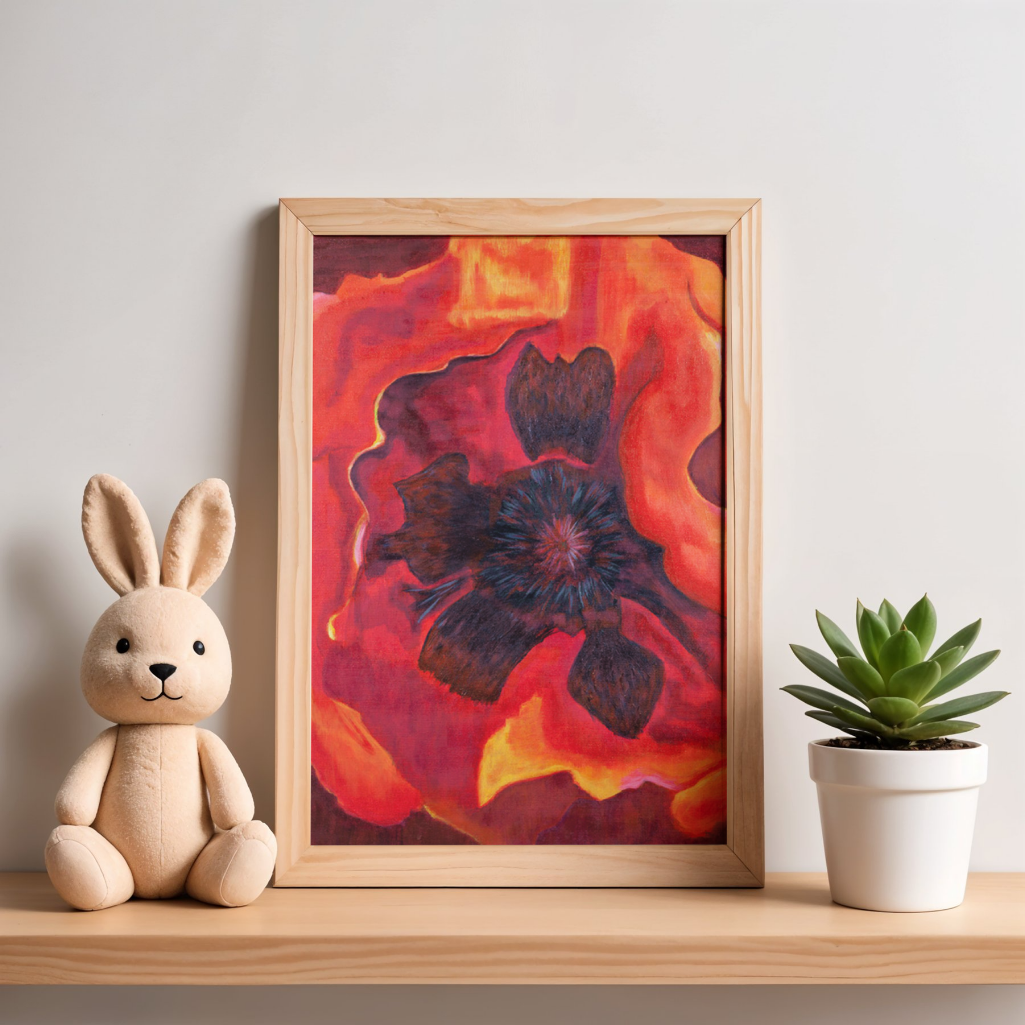 Bold Bloom Canvas Print – A3 Vibrant Floral Wall Art