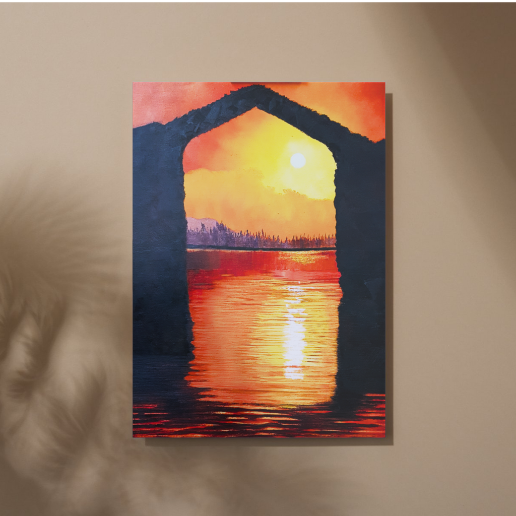 Sunset Arch Canvas Print – A3 Dramatic Coastal Landscape Wall Art