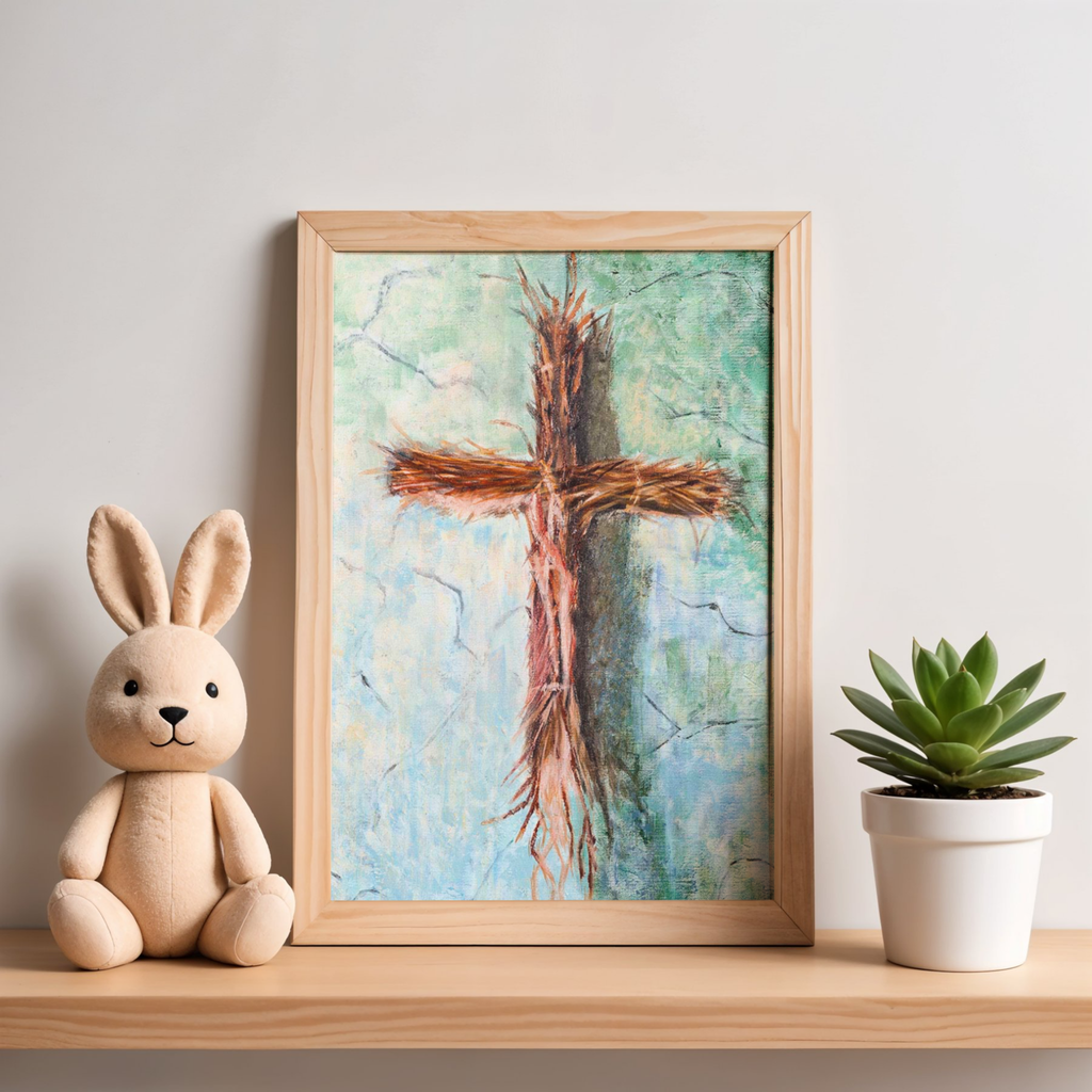 Rooted Cross Psalms 91 Canvas Print – A3 Spiritual Wall Art
