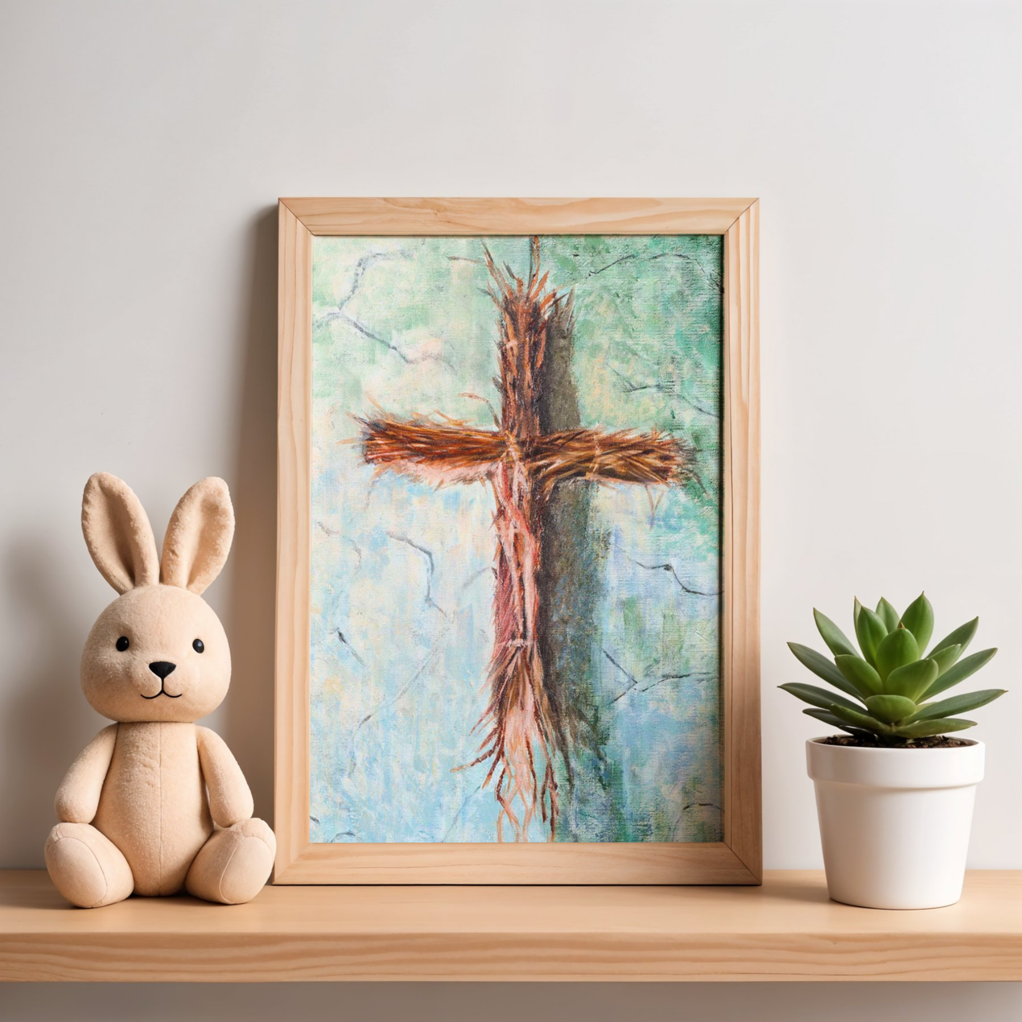 Rooted Cross Psalms 91 Canvas Print – A3 Spiritual Wall Art