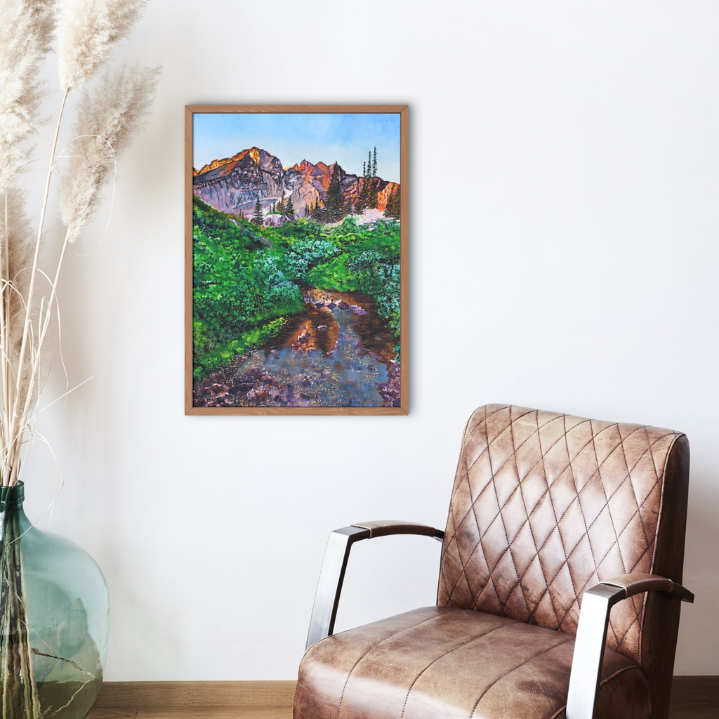 Mountain Stream Canvas Print – A3 Scenic Landscape Wall Art