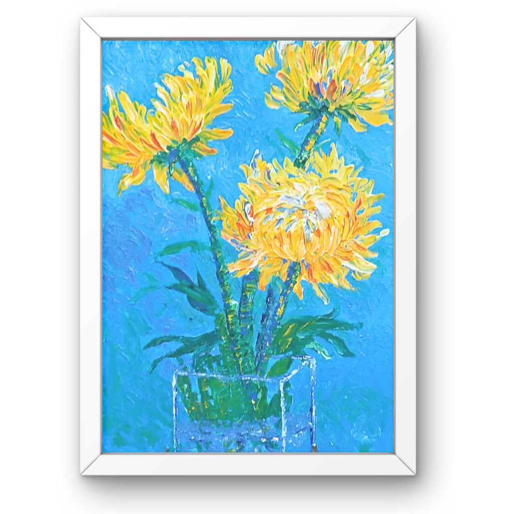 Golden Chrysanthemums Canvas Print – A3 Vibrant Floral Wall Art