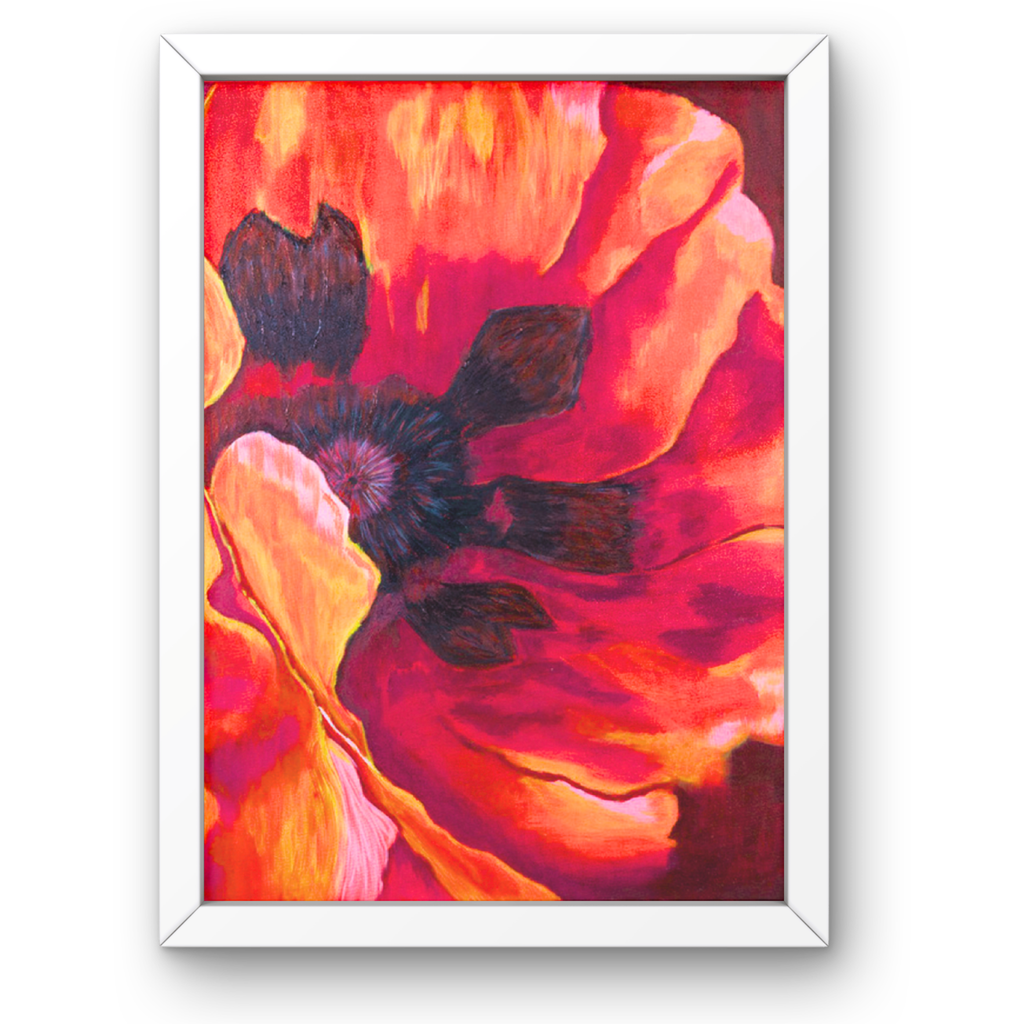 Fiery Poppy Canvas Print – A3 Bold Red Floral Wall Art