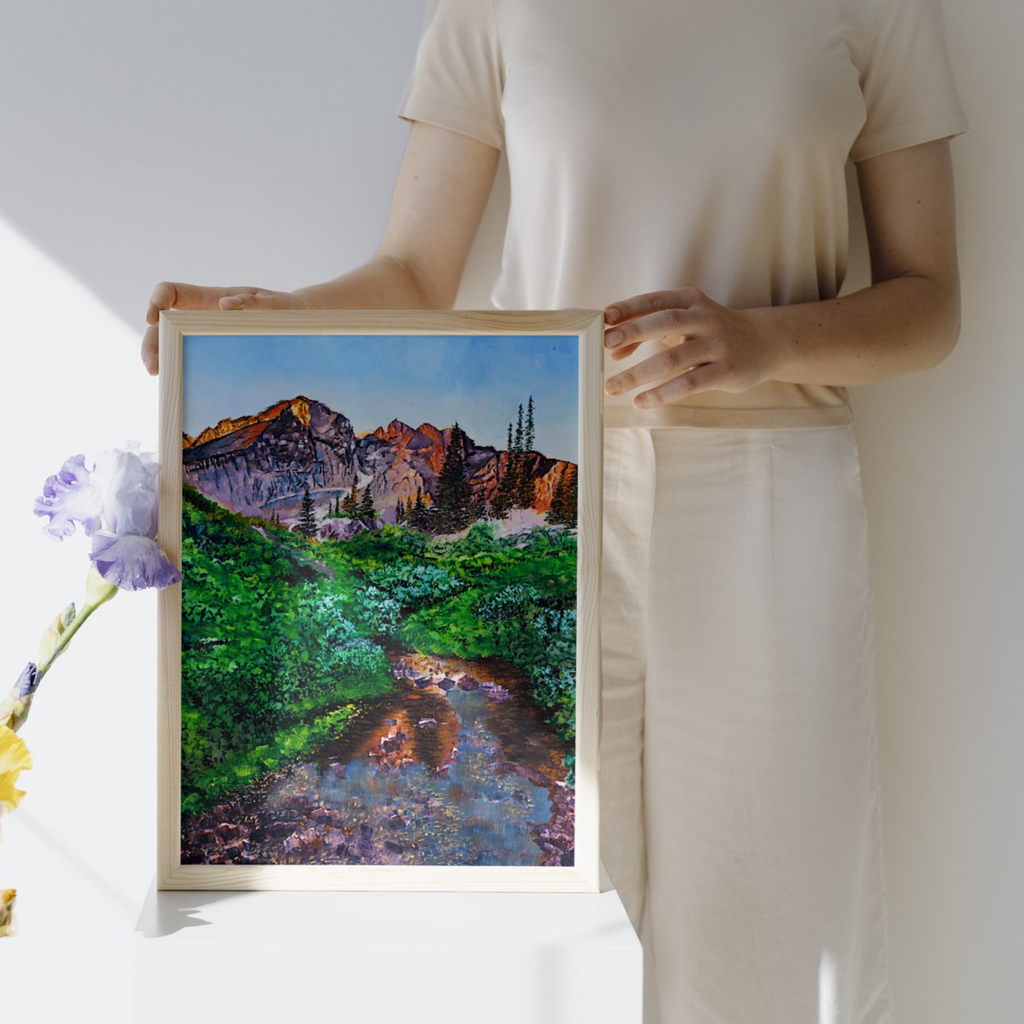 Mountain Stream Canvas Print – A3 Scenic Landscape Wall Art