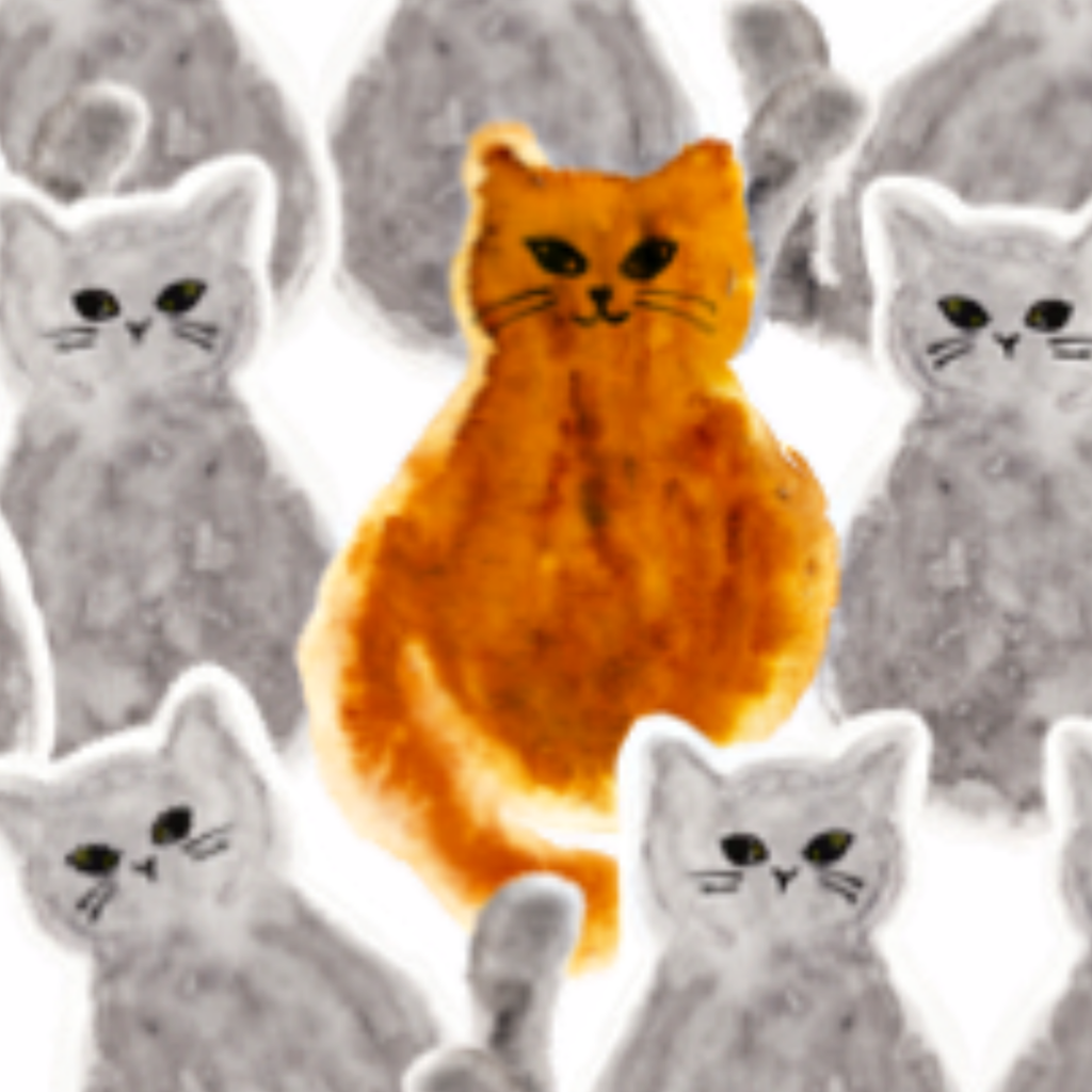 Orange Cat Stand Out Boldly Canvas Print – A3 Inspirational Wall Art