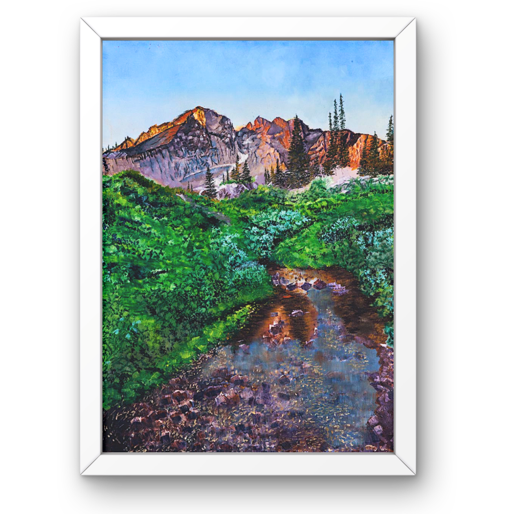 Mountain Stream Canvas Print – A3 Scenic Landscape Wall Art