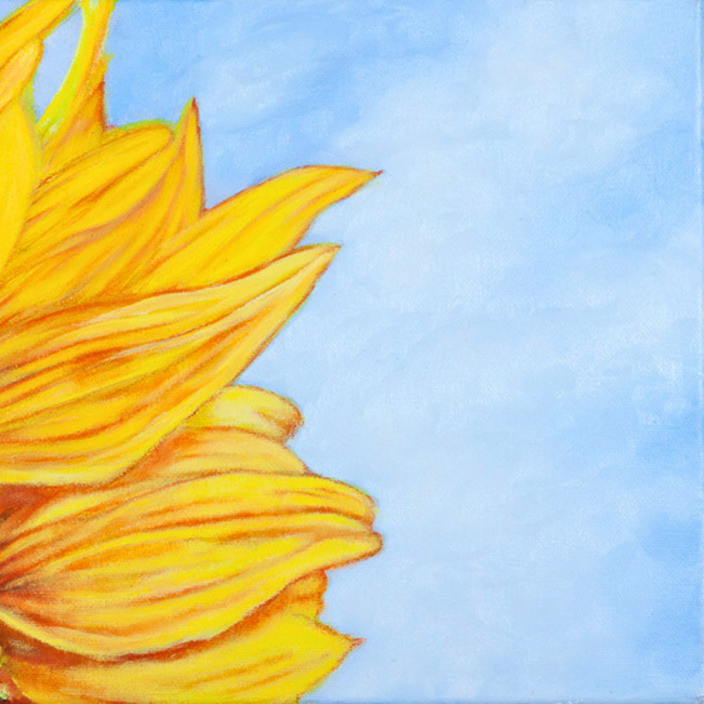 Sunflower Sky Canvas Print – A3 Soft Yellow Floral Wall Art