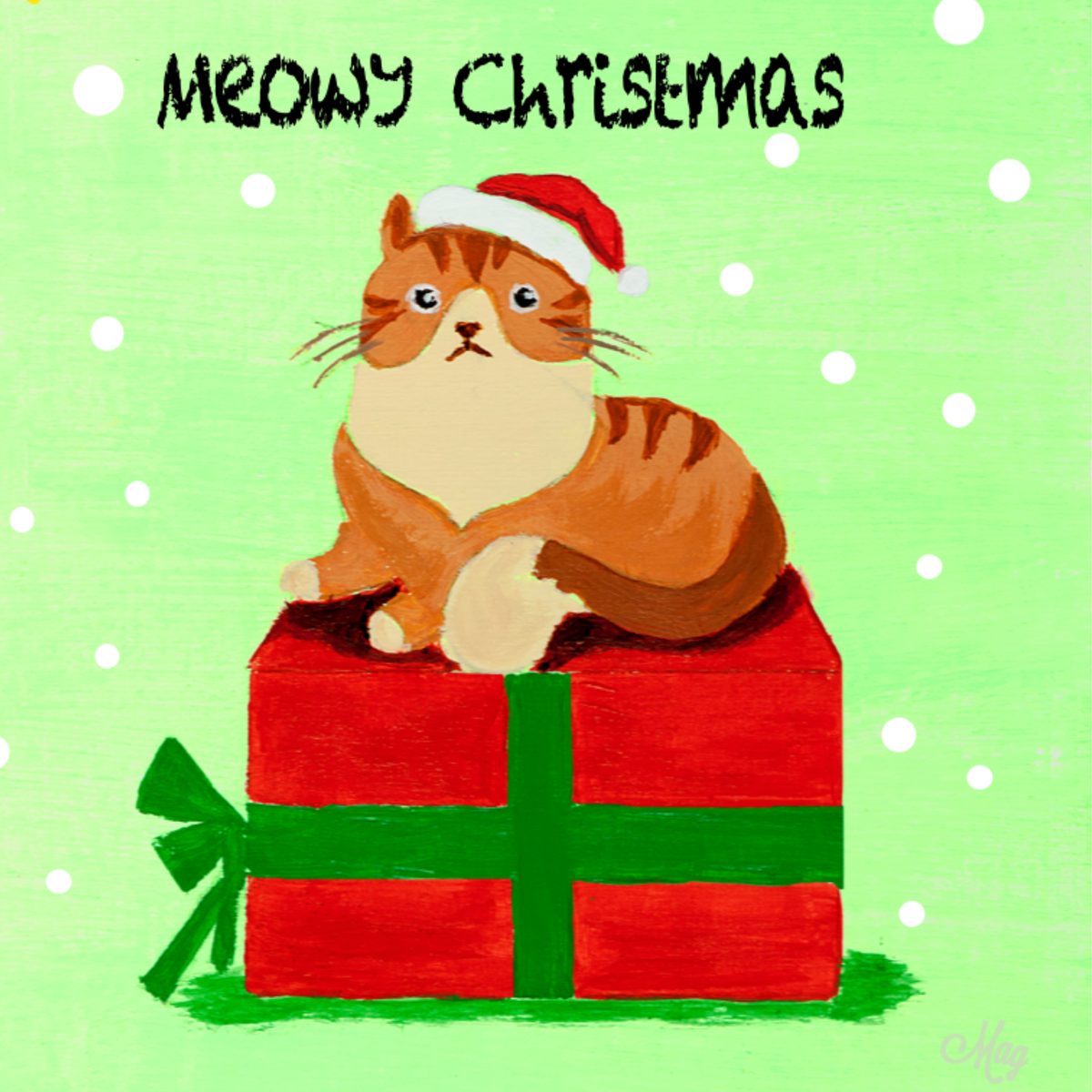 Santa Cat on Gift Box Mug – Meowy Christmas Cat Ceramic Coffee Mug