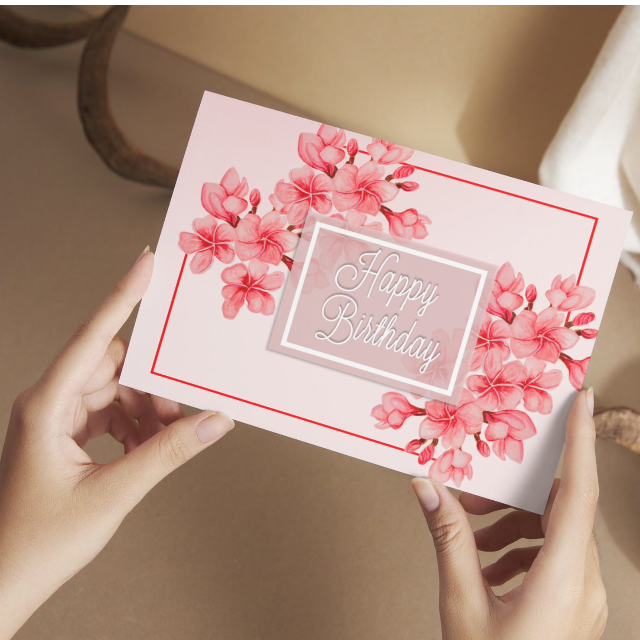 Plumeria Bloom Birthday Card – Floral Design