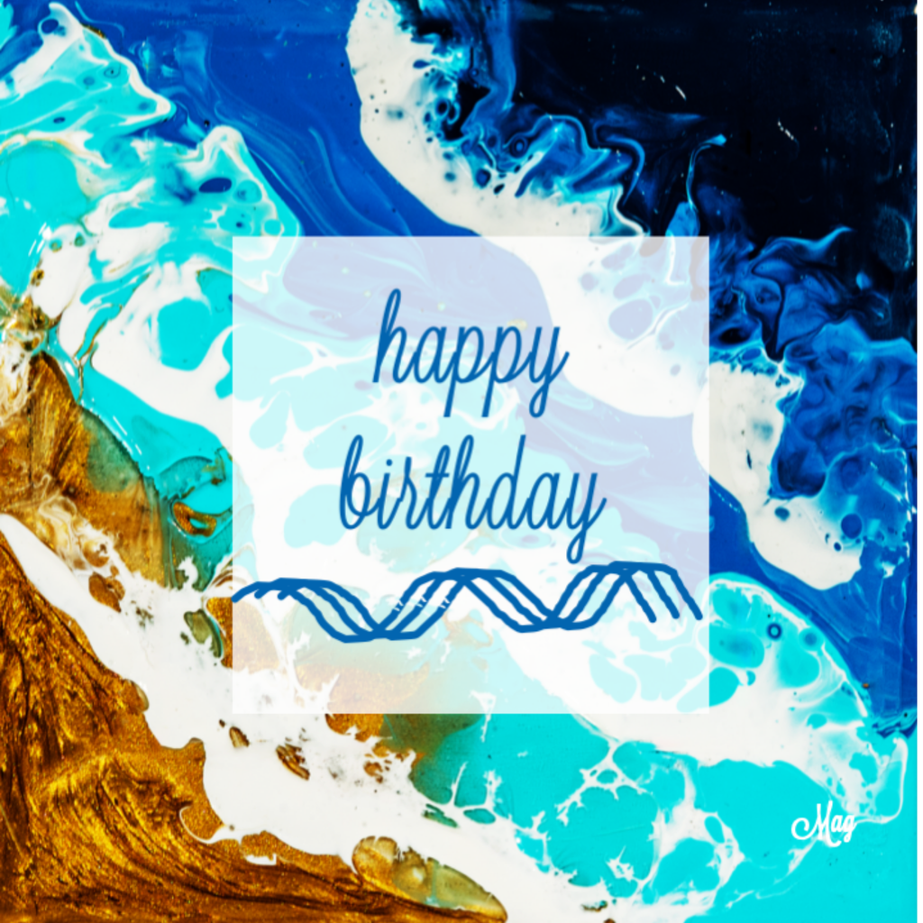 Shoreline Light Card – Happy Birthday Greeting Card with Acrylic Pour Sea Shore Waves
