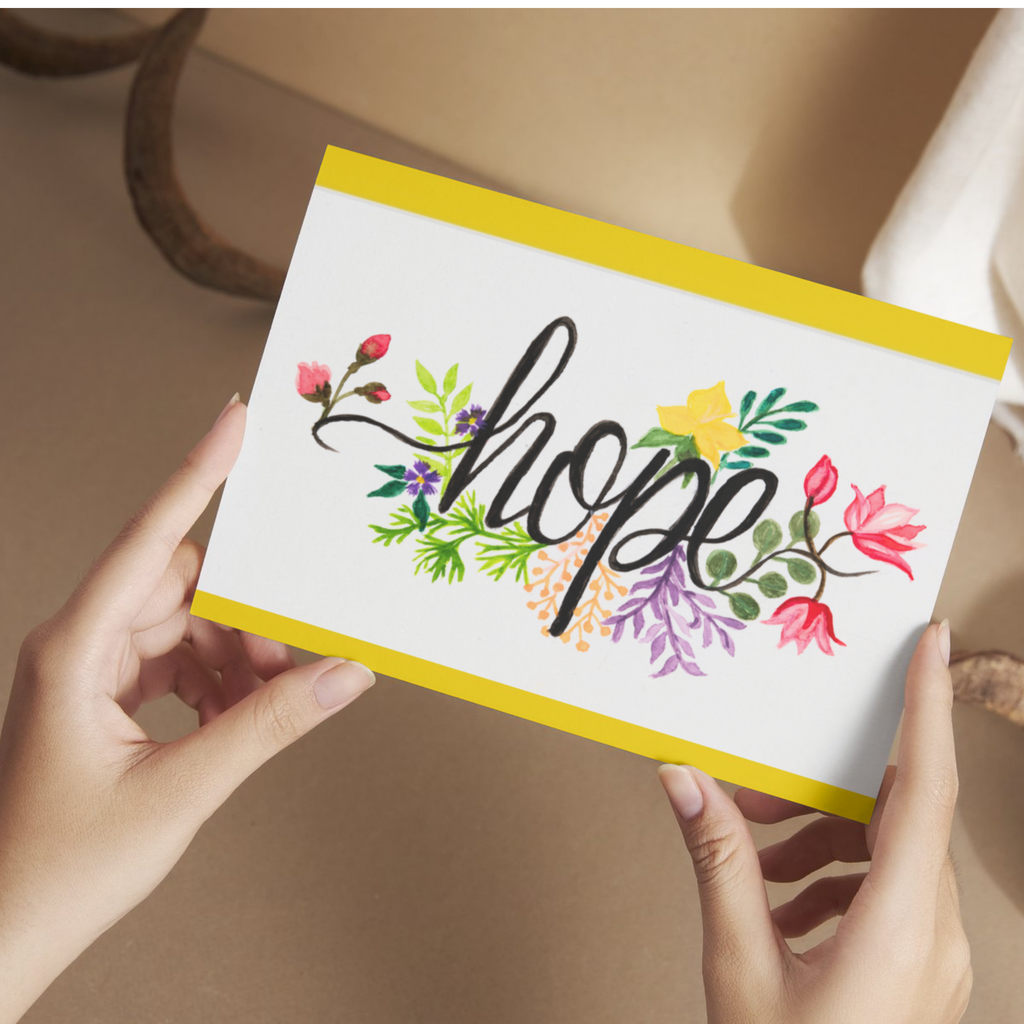 Hope Floral Card – Watercolor Illustration Design