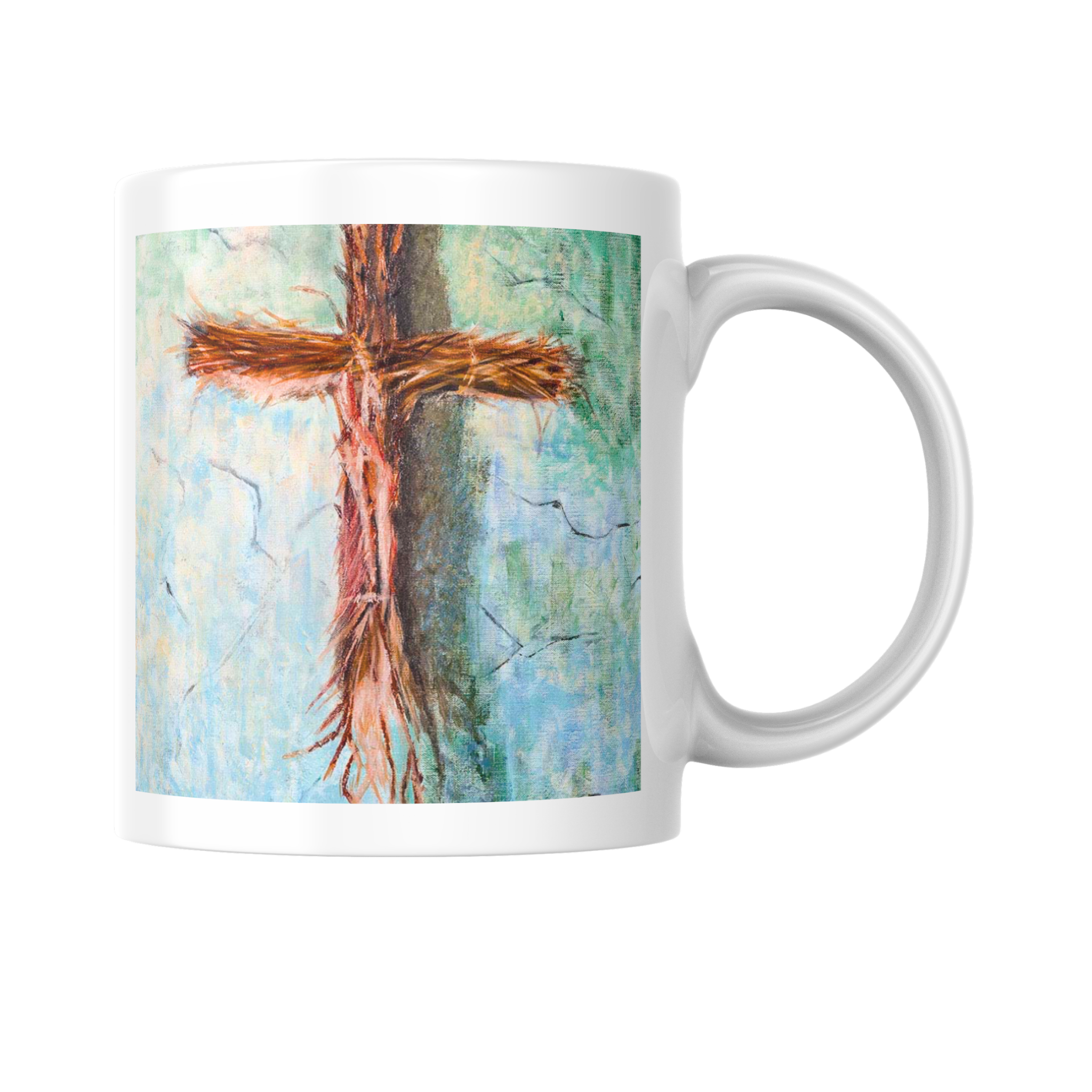 Rooted Cross Mug – Psalms 91 Faith Ceramic Coffee Mug