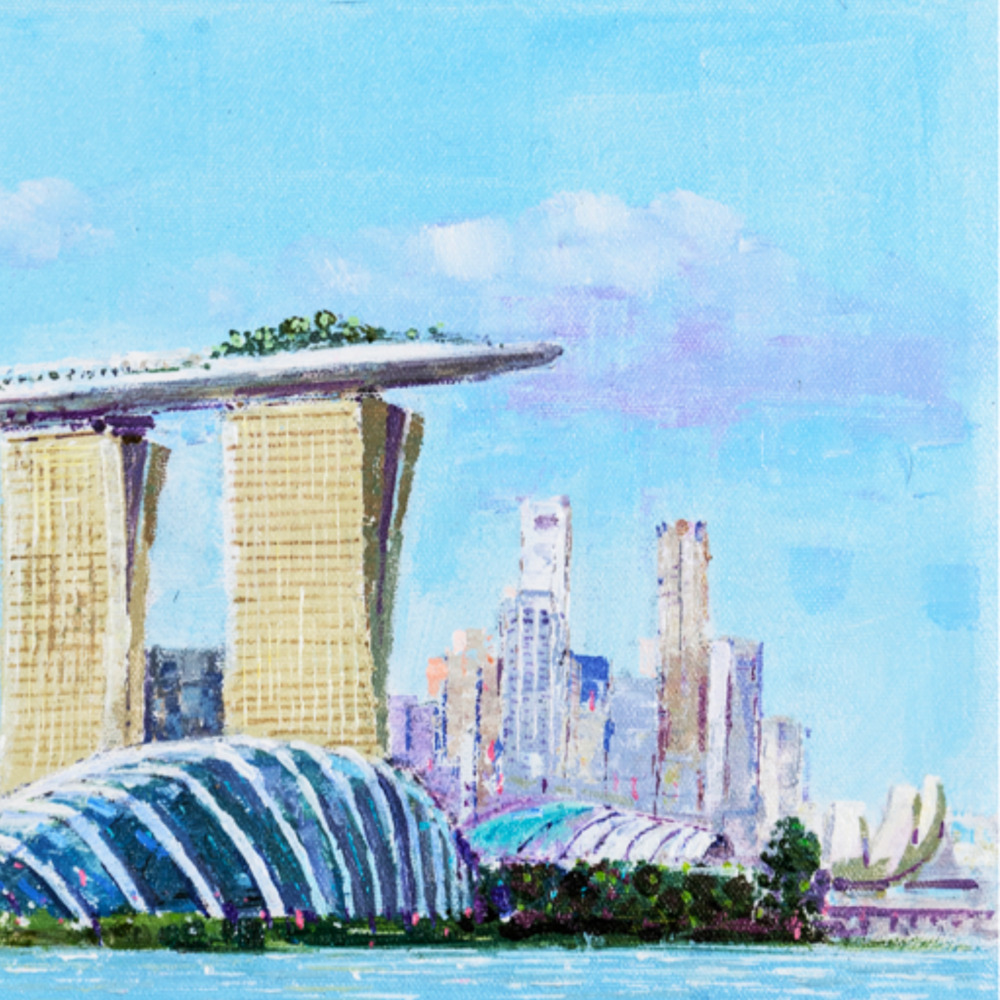 Marina Bay Sands & Gardens Canvas Print – A3 Singapore Landmark Wall Art