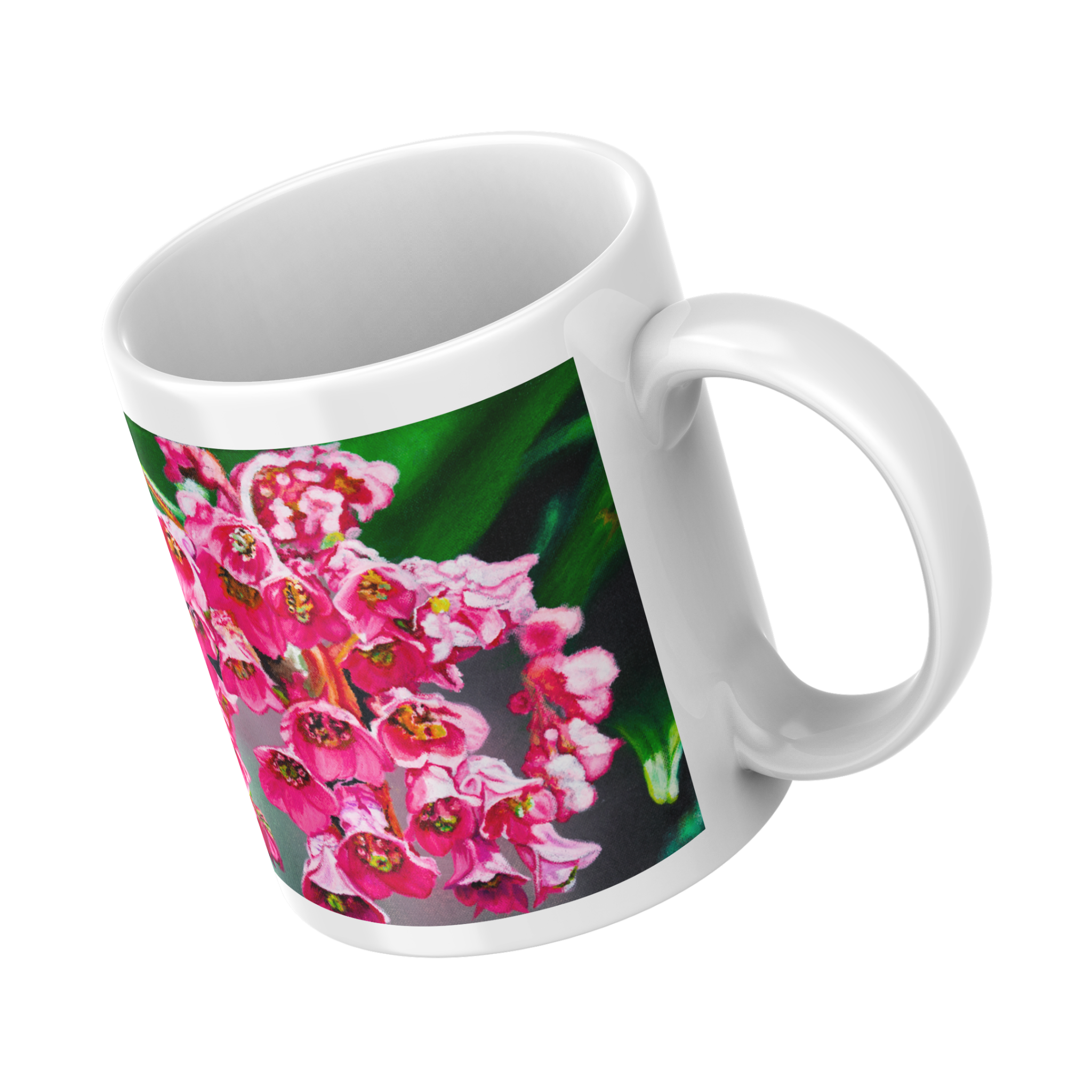 Pink Frankincense Flowers Mug – Delicate Floral Ceramic Coffee Mug