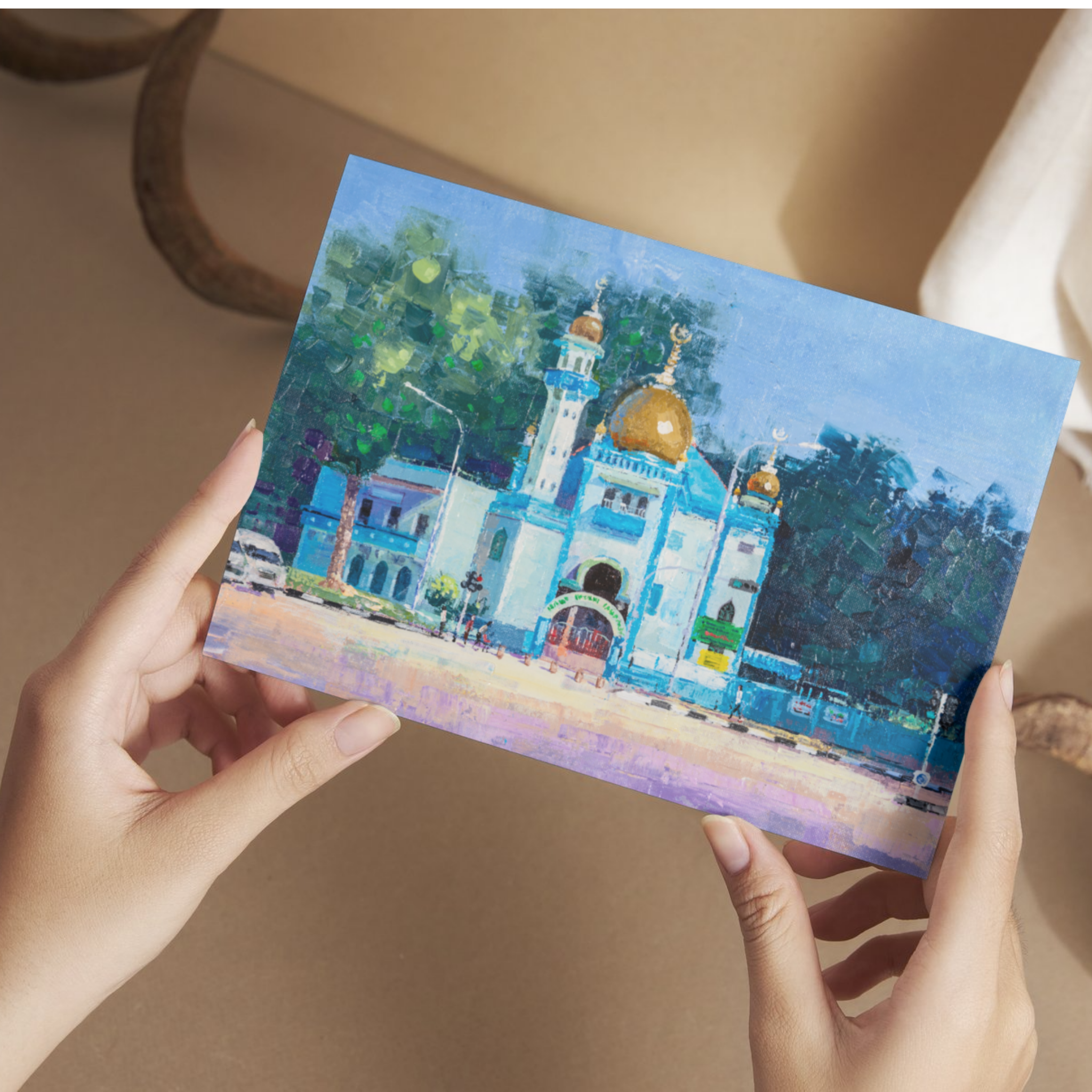 Malabar Mosque, Singapore – Curated Painting Card