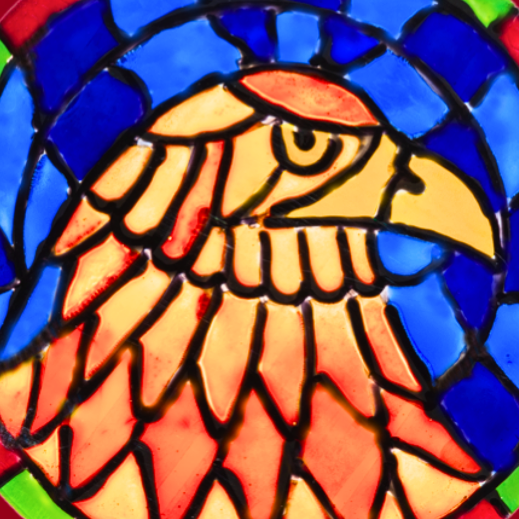 Stained Glass Eagle Portrait Mug – Bold Wildlife Mosaic Ceramic Coffee Mug