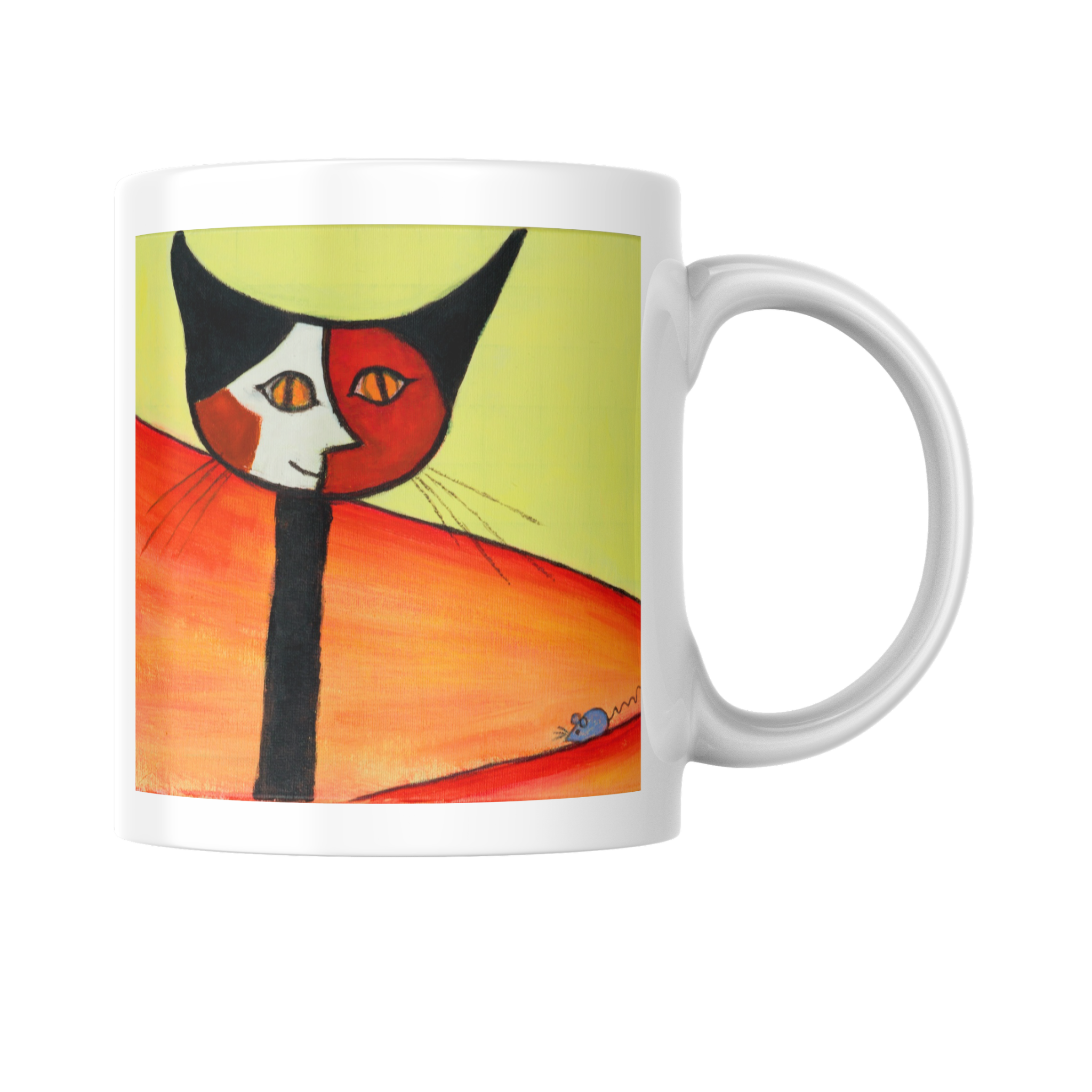 Picasso Cat & Mouse Mug – Bold Abstract Art Ceramic Coffee Mug