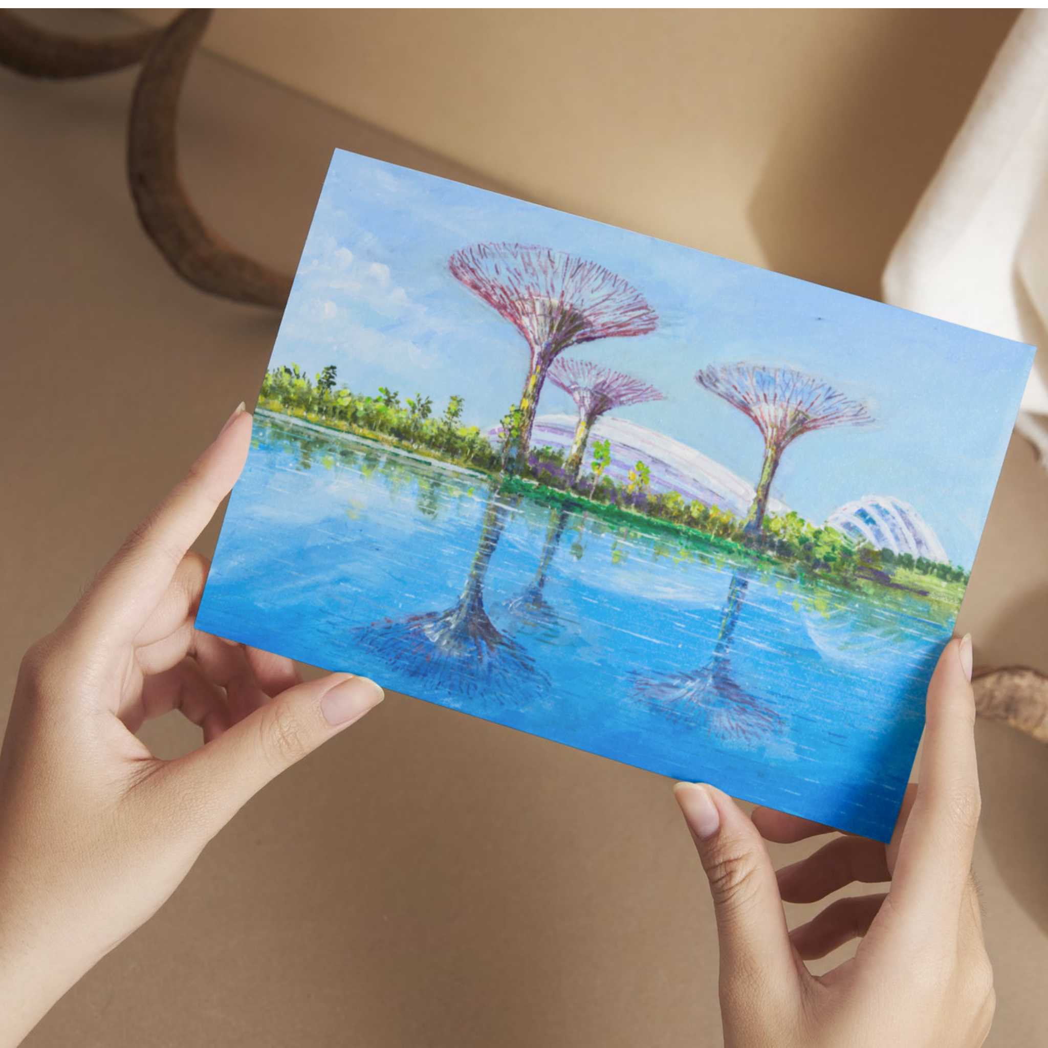 Supertree Grove at Gardens by the Bay Card – Curated Painting