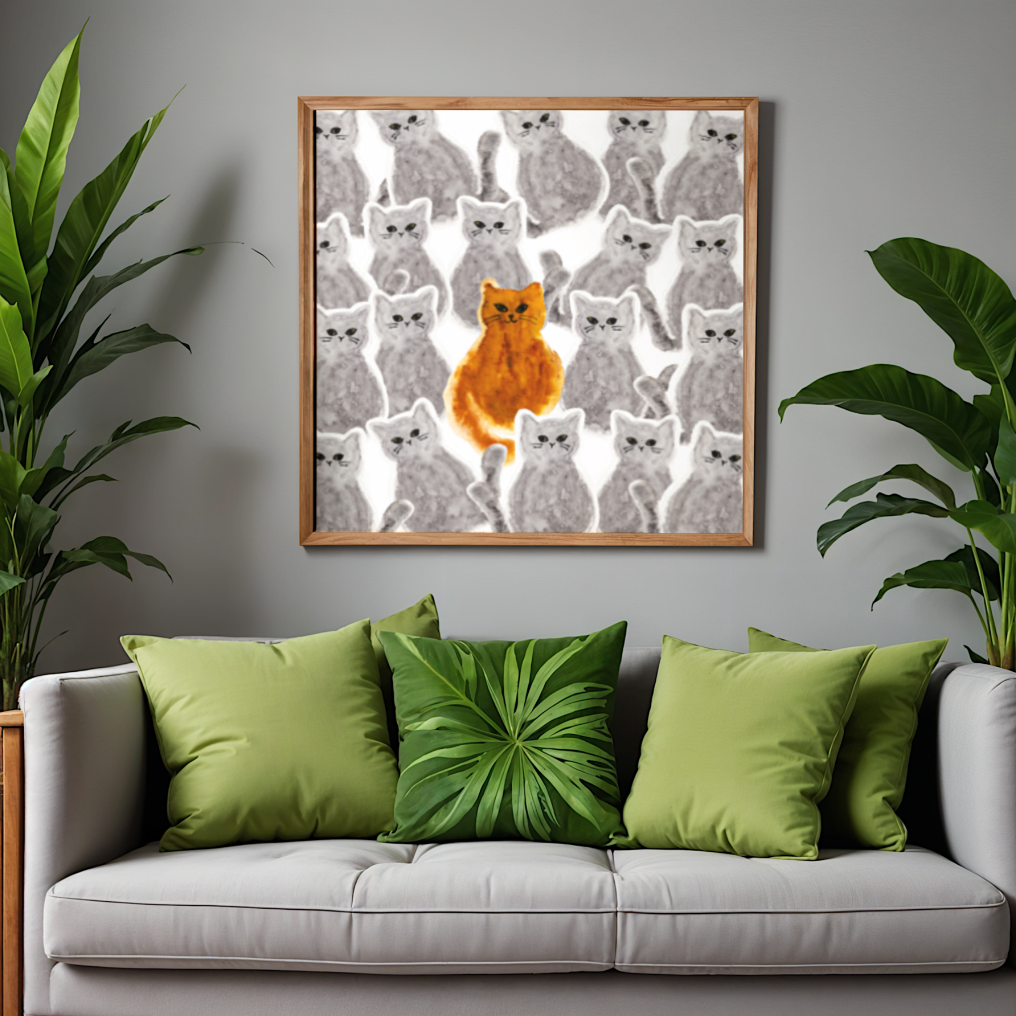 Orange Cat Stand Out Boldly Canvas Print – A3 Inspirational Wall Art