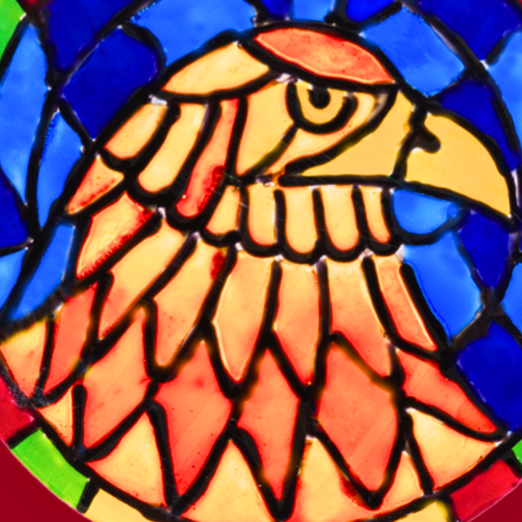 Stained Glass Eagle Portrait Canvas Print – A3 Bold Mosaic Wall Art