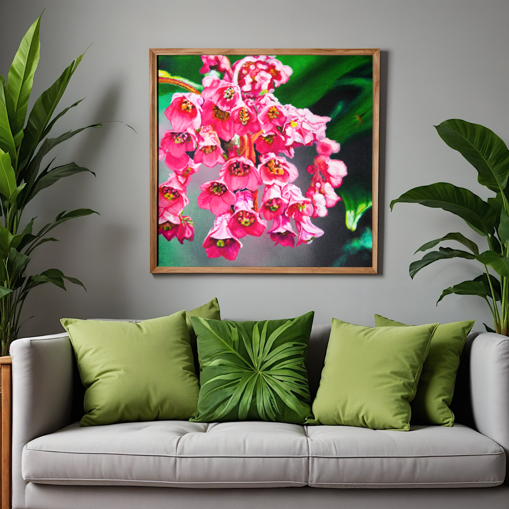 Pink Frankincense Flowers Canvas Print – A3 Botanical Wall Art